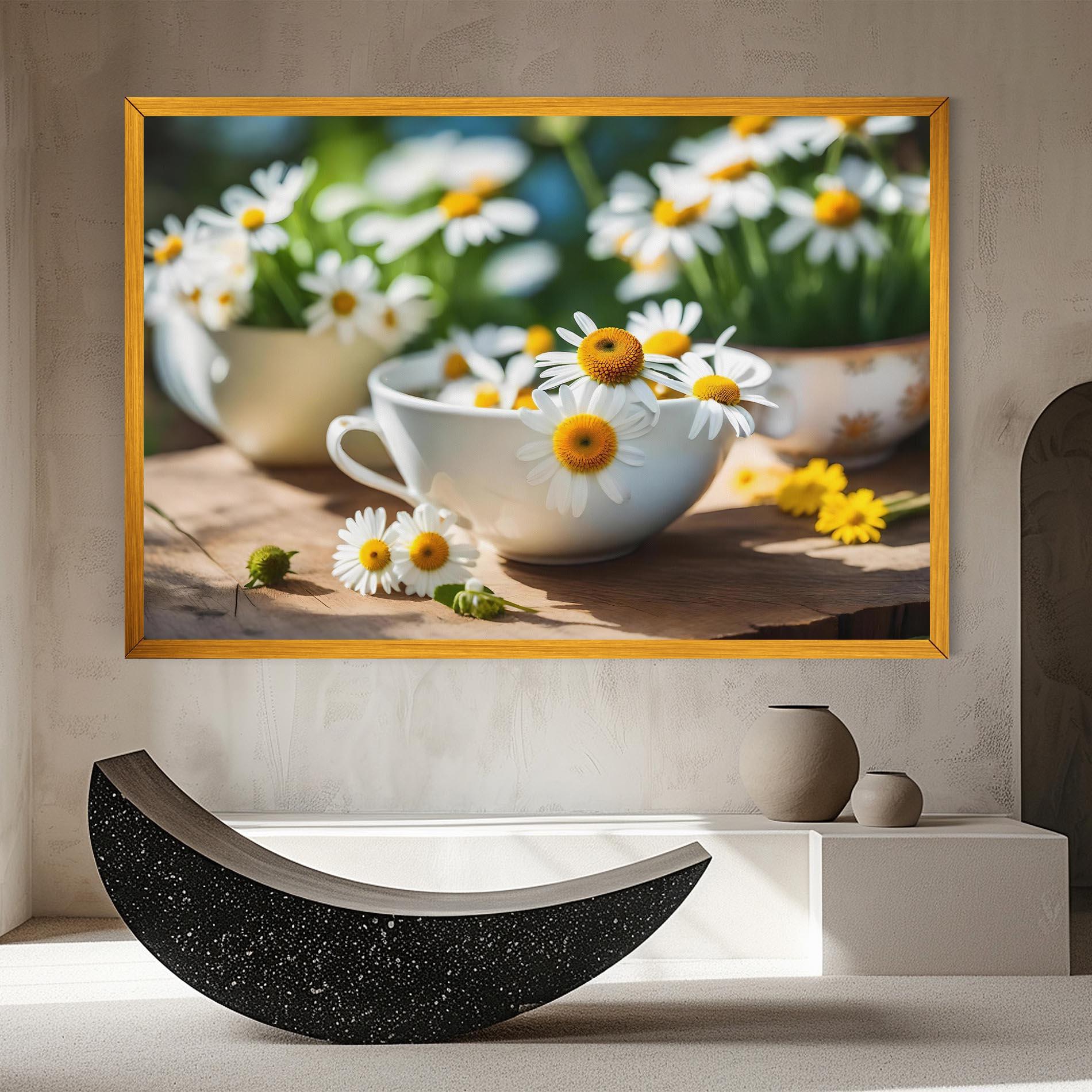 Картина на платно Daisies In A Cup mockup 8