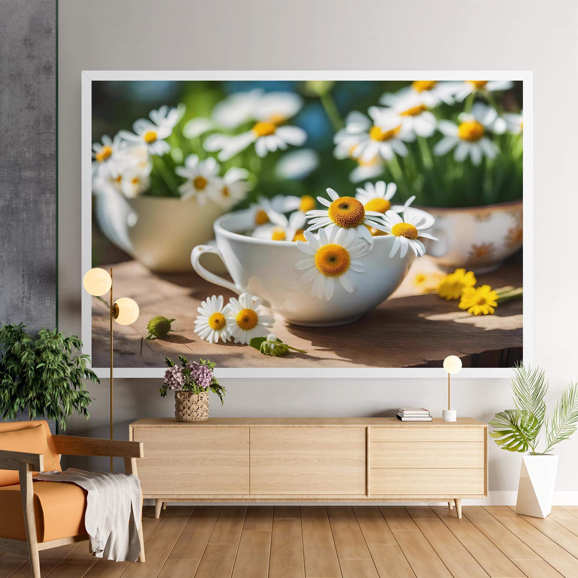 Картина на платно Daisies In A Cup mockup 9