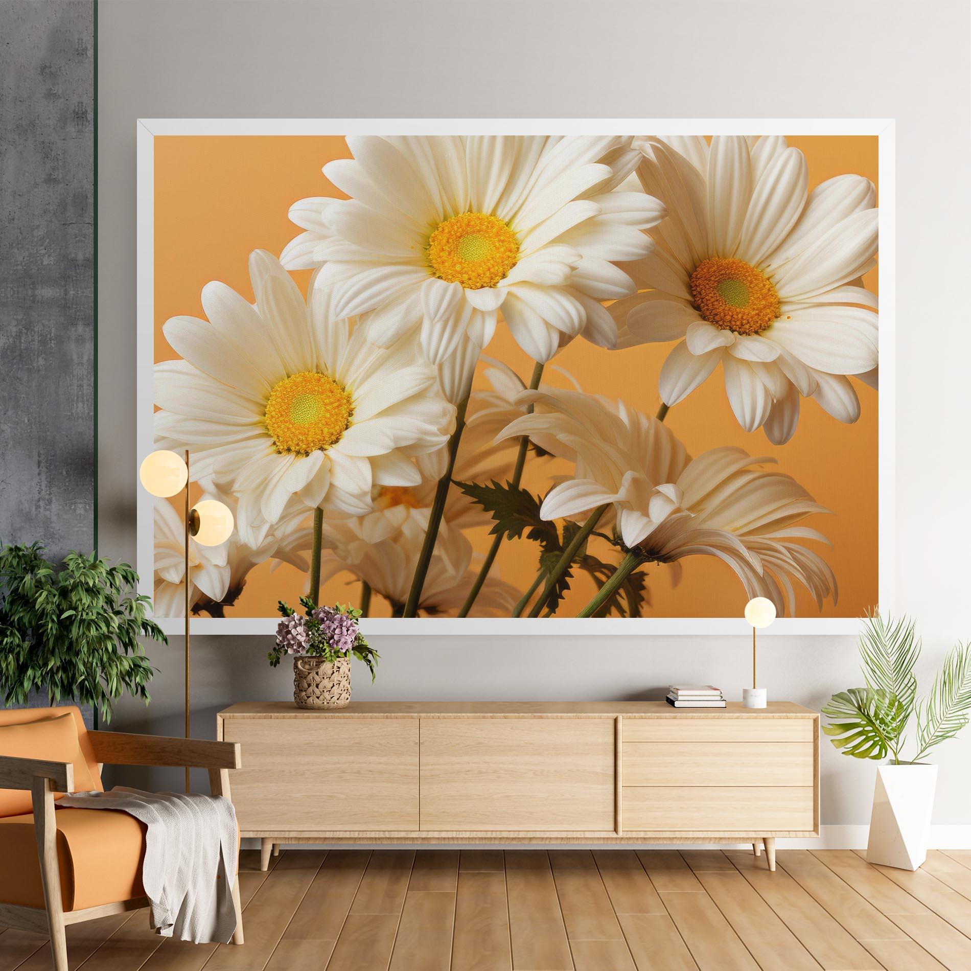 Картина на платно Daisy On Orange mockup 9