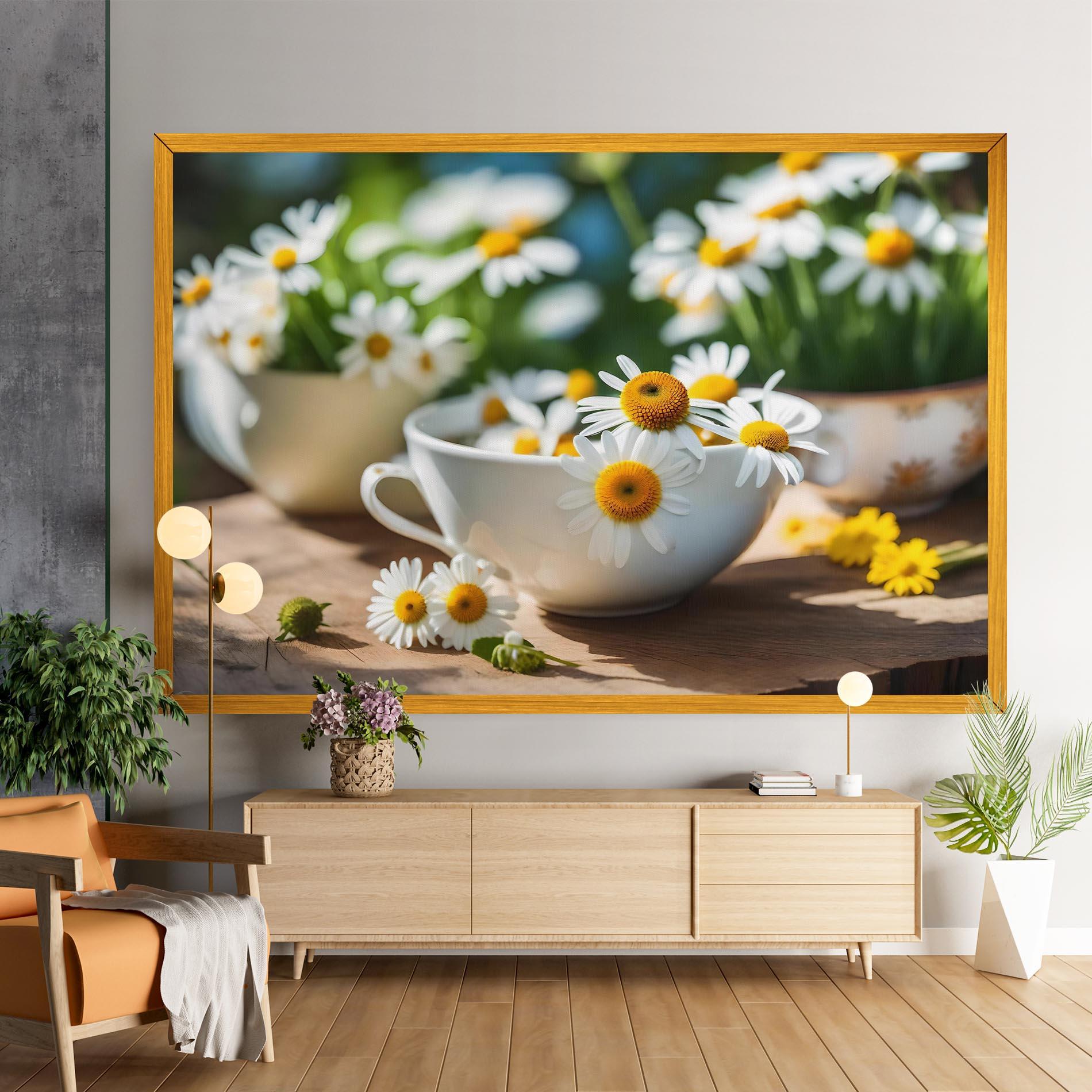 Картина на платно Daisies In A Cup mockup 9