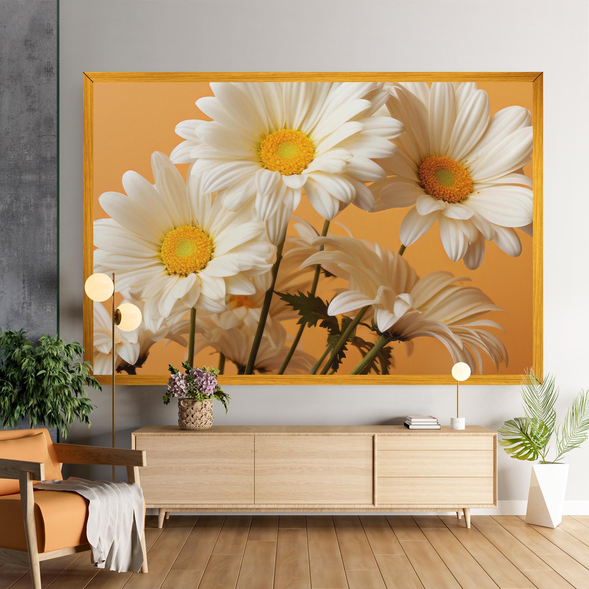 Картина на платно Daisy On Orange mockup 9