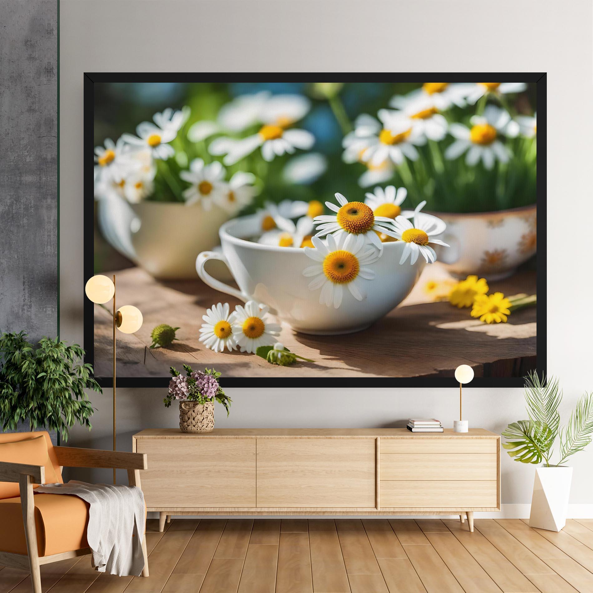 Картина на платно Daisies In A Cup mockup 9