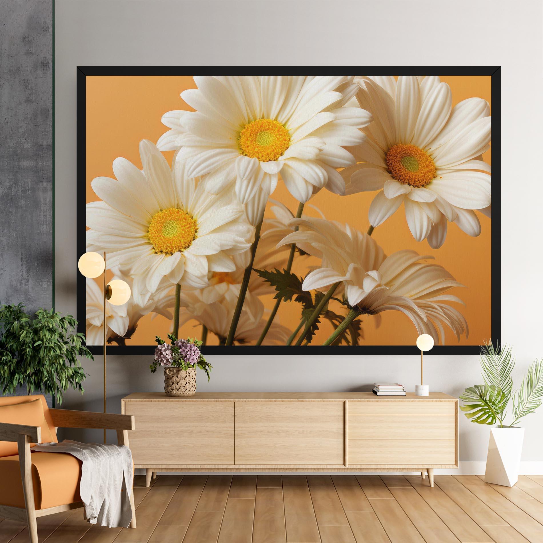 Картина на платно Daisy On Orange mockup 9