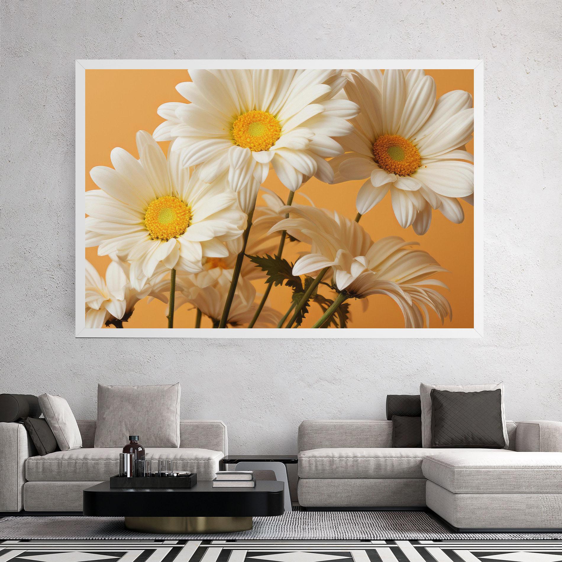 Картина на платно Daisy On Orange mockup 2