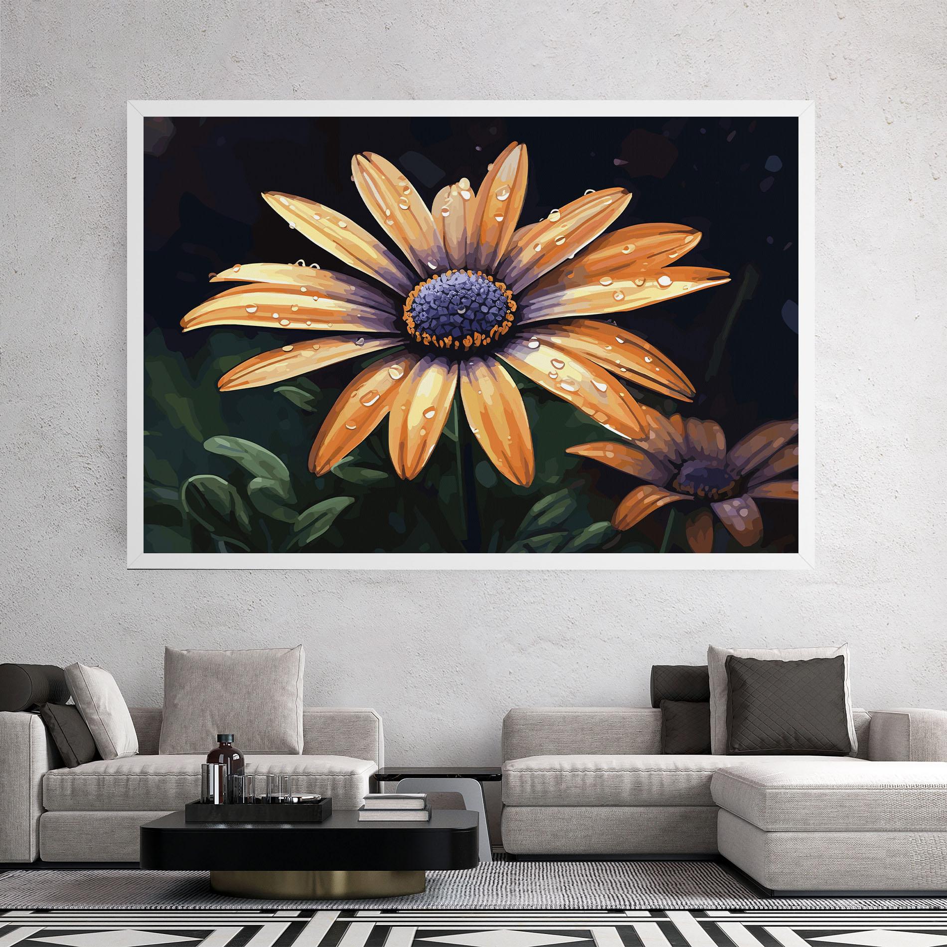 Картина на платно Orange Pretty Daisy mockup 2