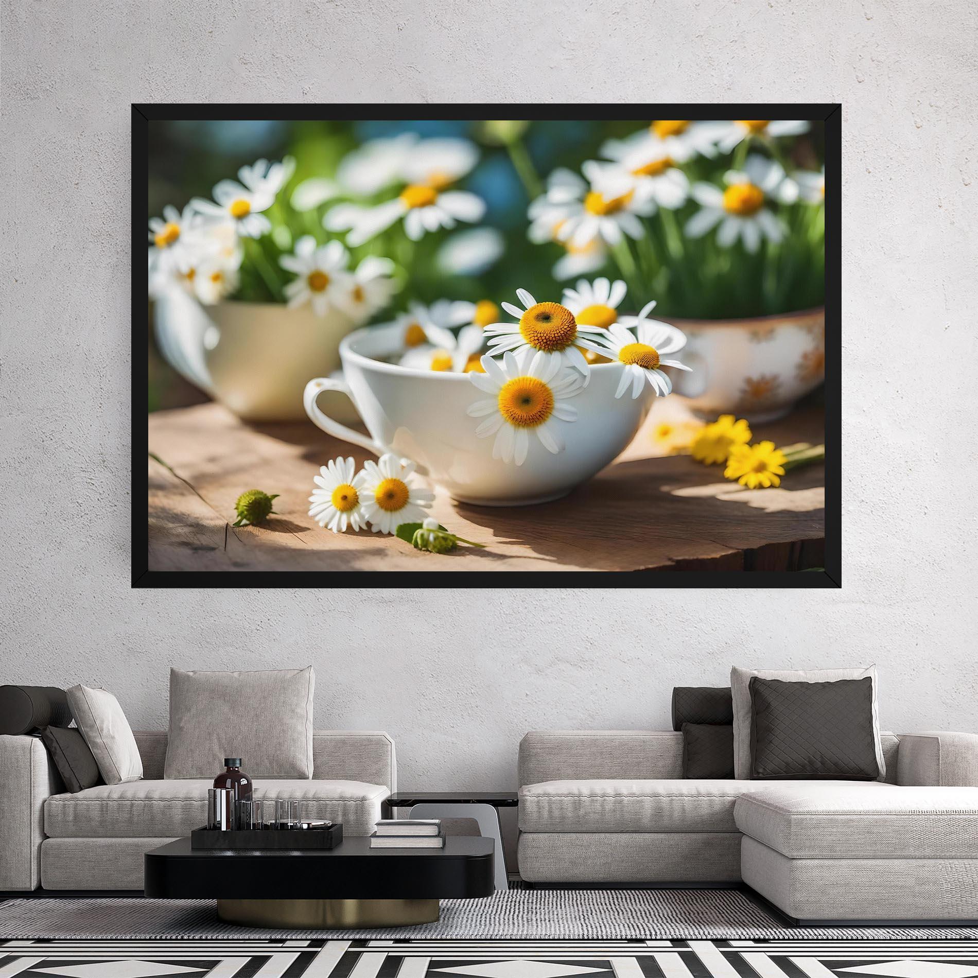 Картина на платно Daisies In A Cup mockup 2