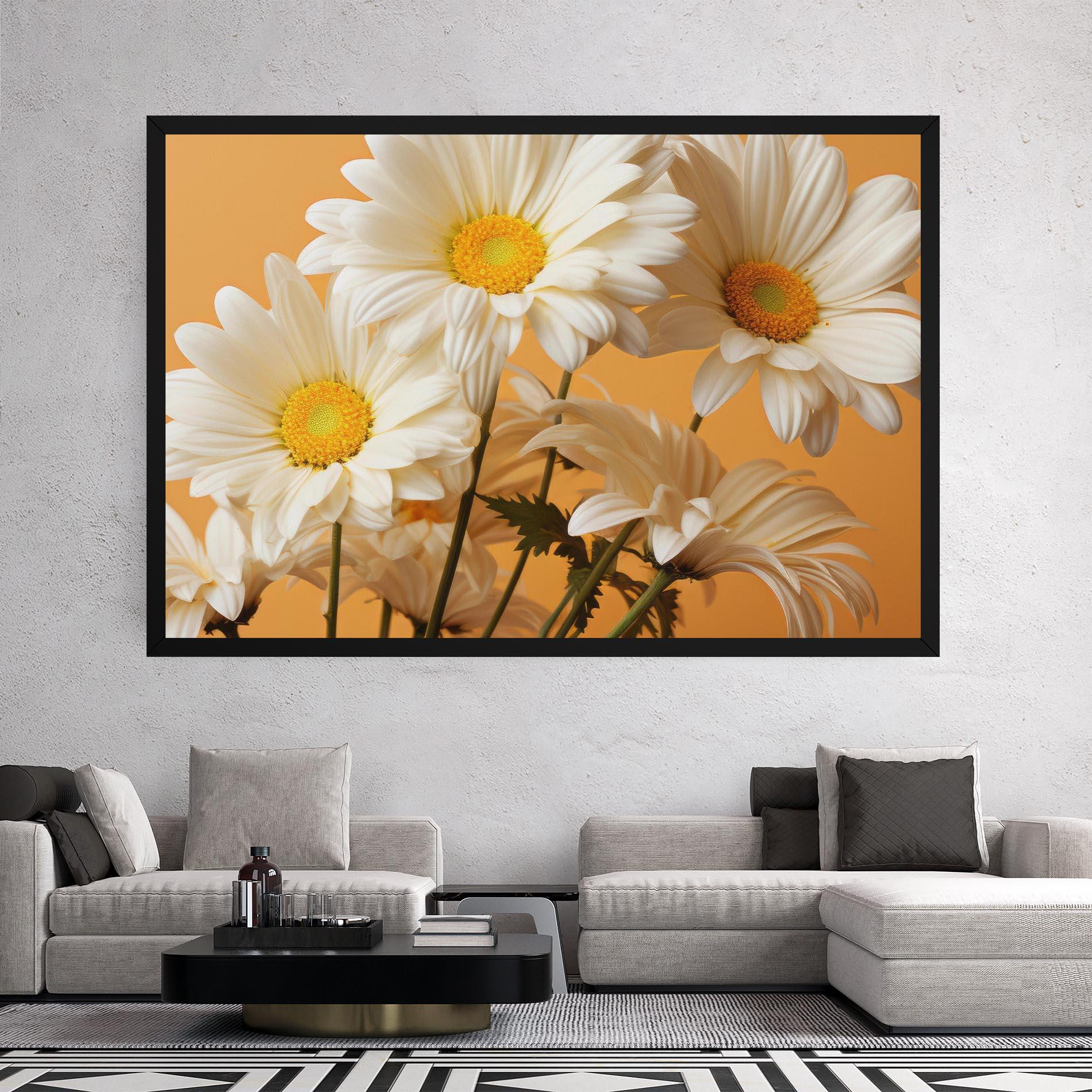 Картина на платно Daisy On Orange mockup 2