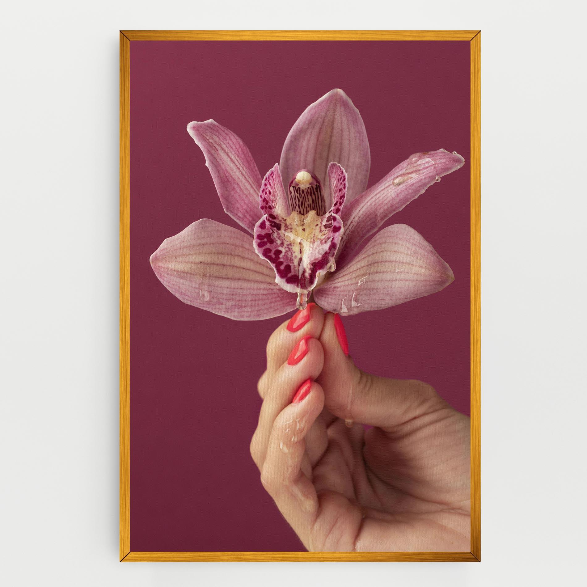 Картина на платно Orchid Holding mockup 0