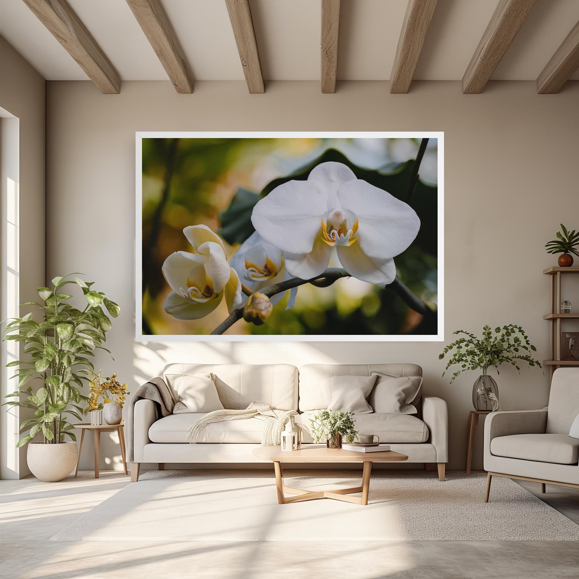 Cream Orchid In Nature mockup 6