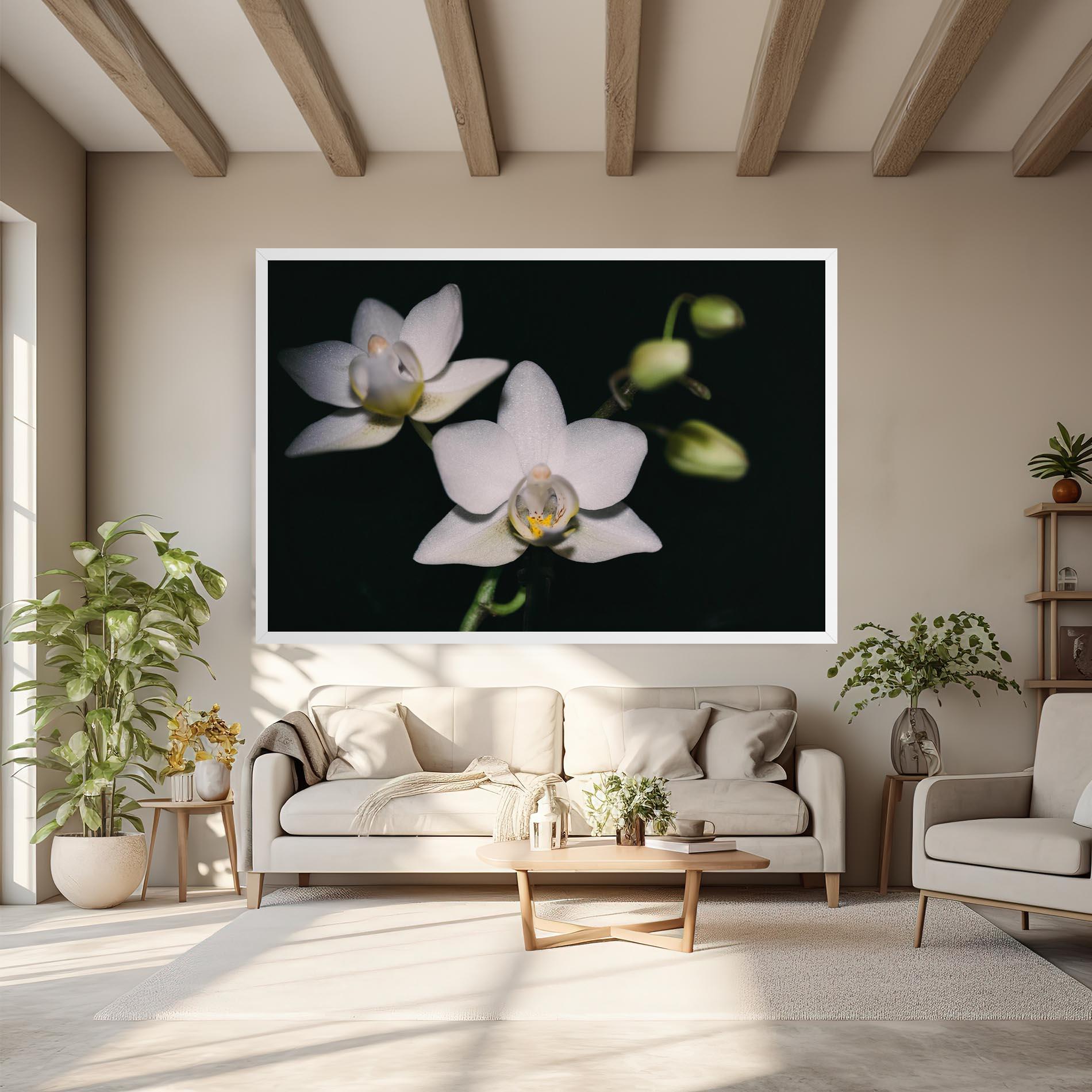 Картина на платно Orchids On Black mockup 6