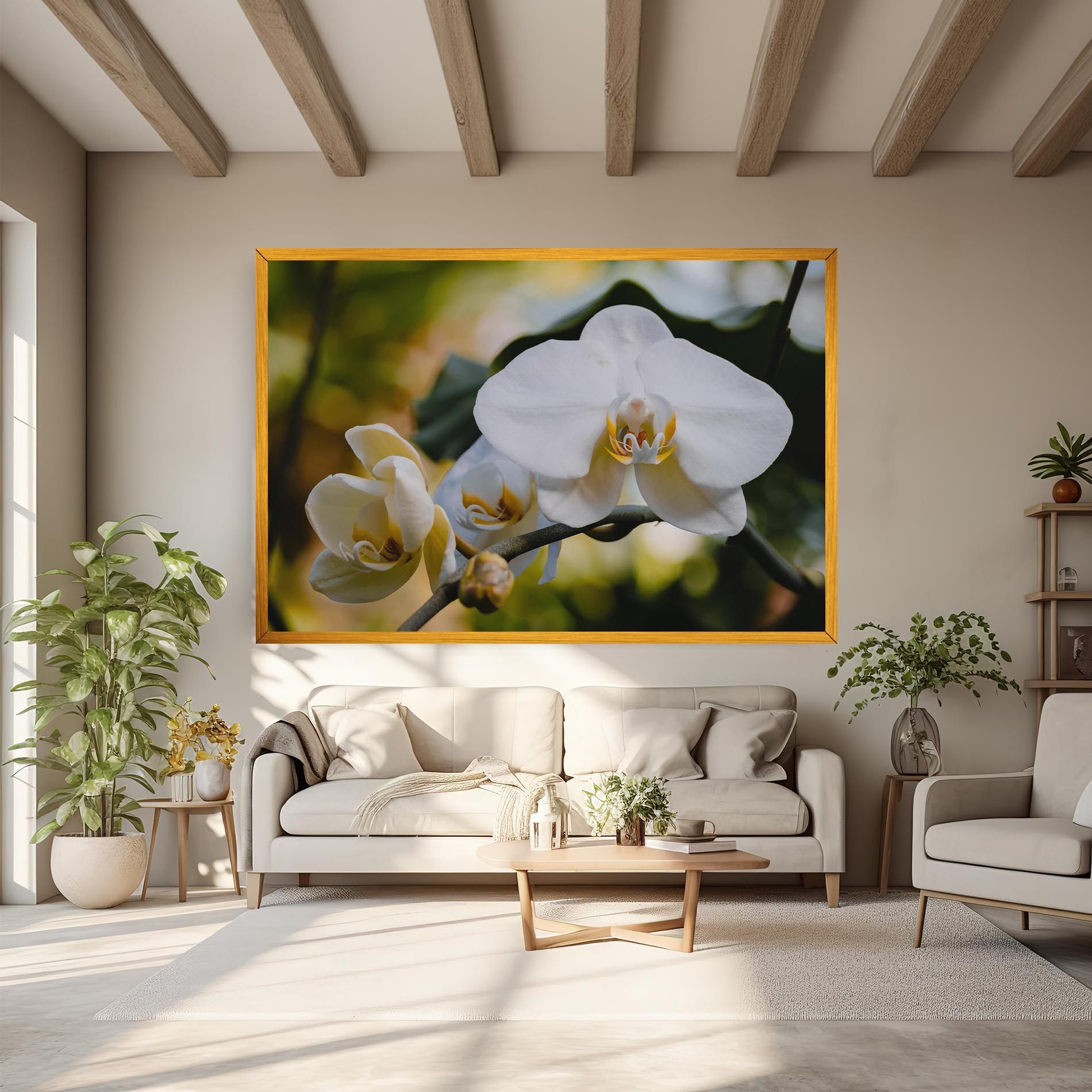 Cream Orchid In Nature mockup 6