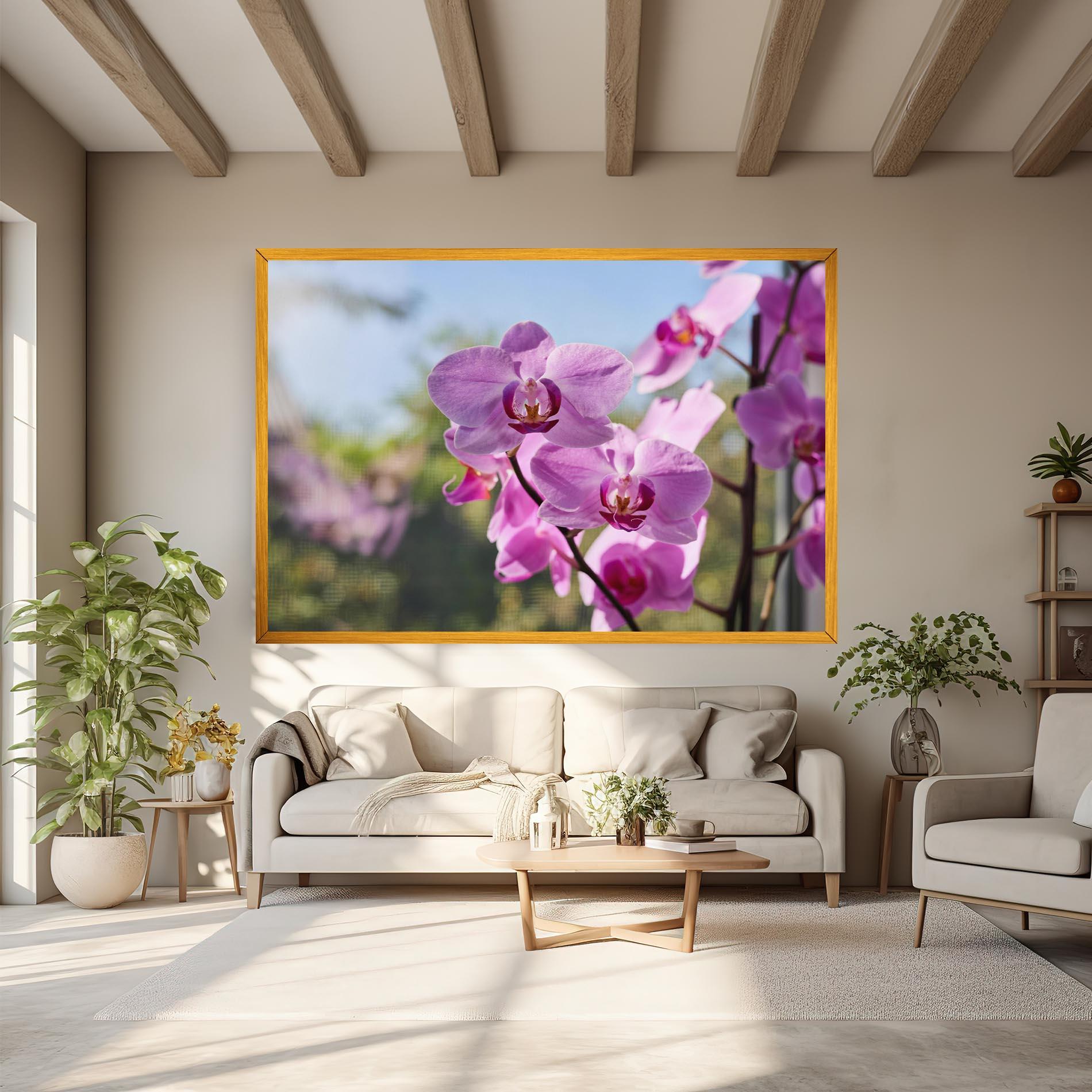 Картина на платно Orchids In The Garden mockup 6