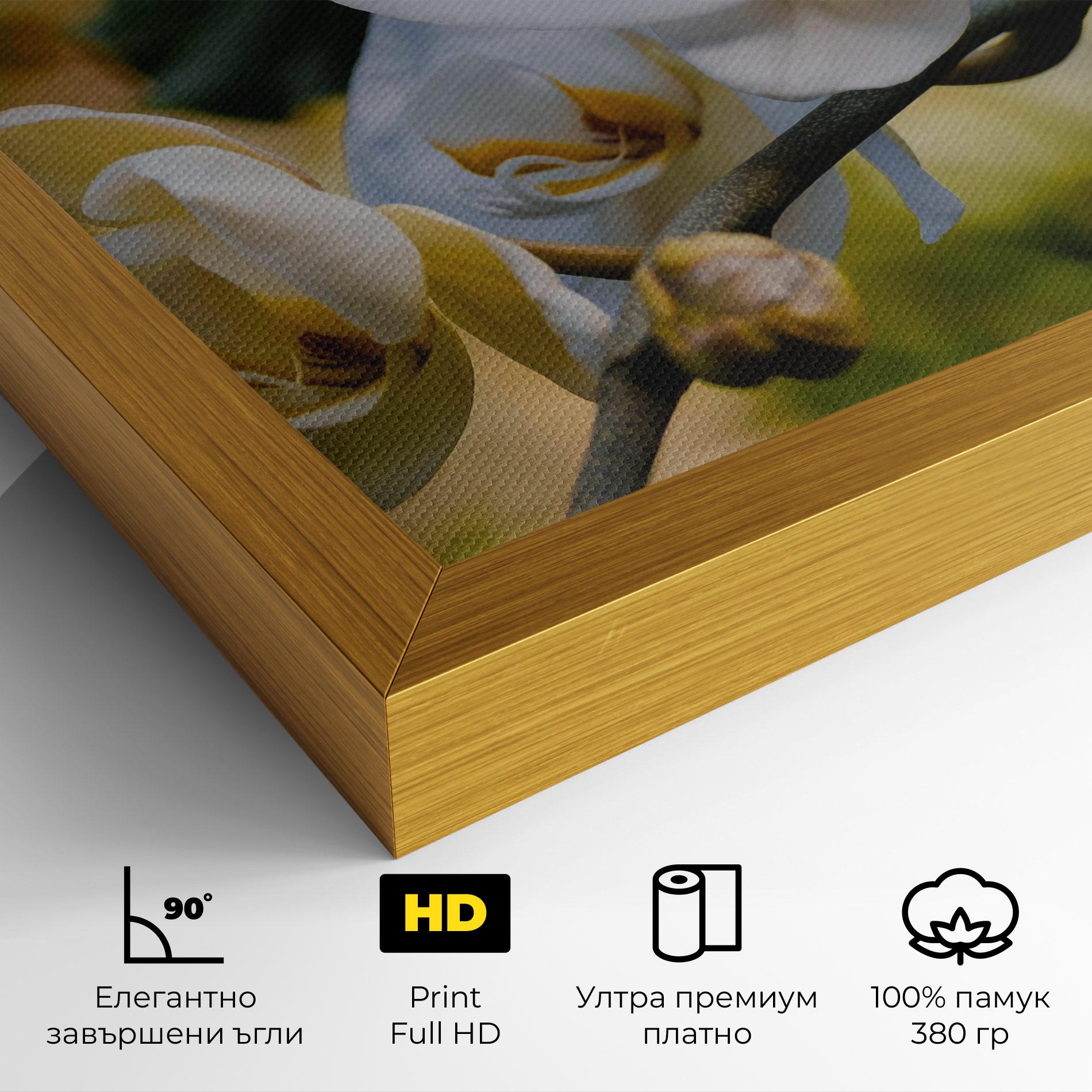 Картина на платно Cream Orchid In Nature mockup 4