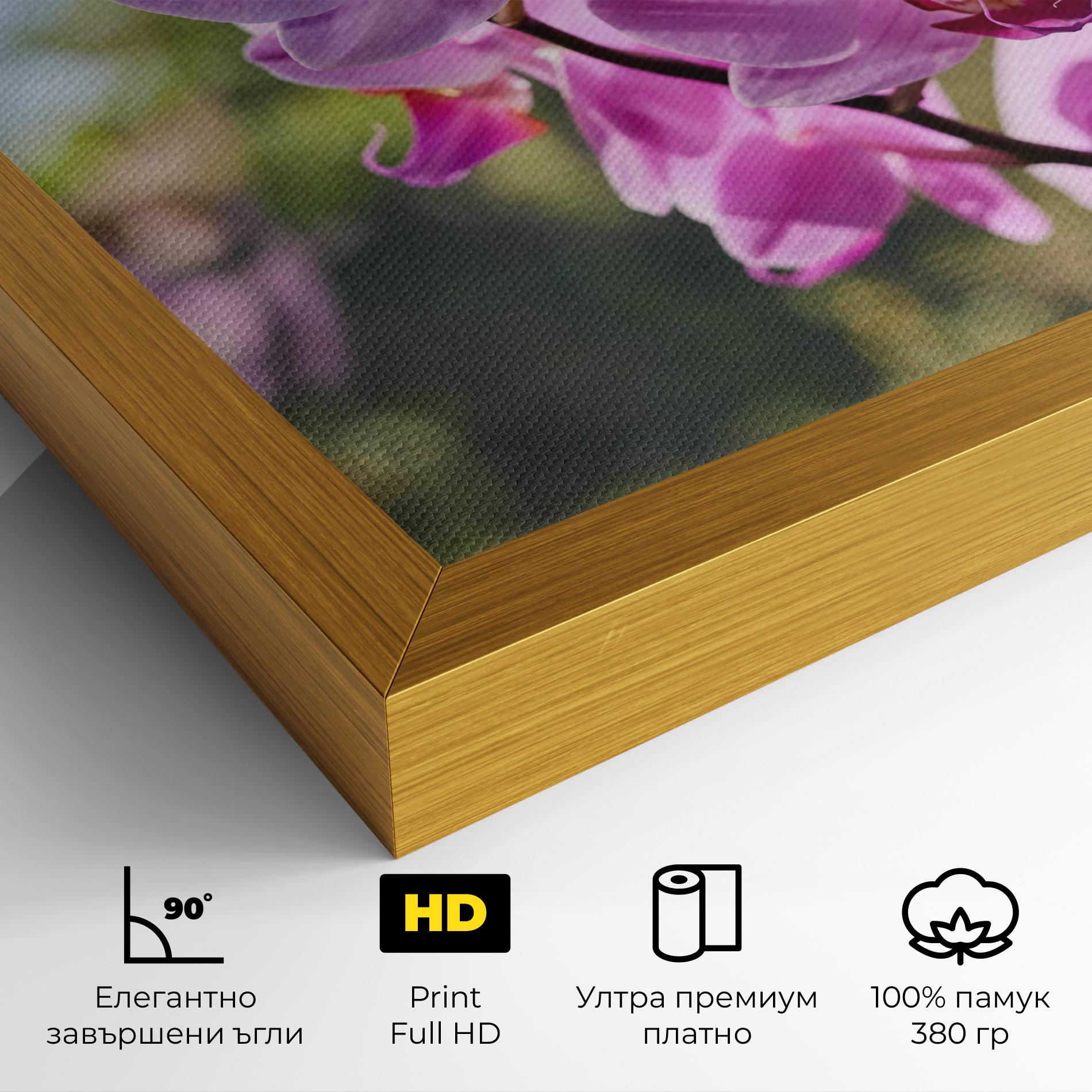Картина на платно Orchids In The Garden mockup 4