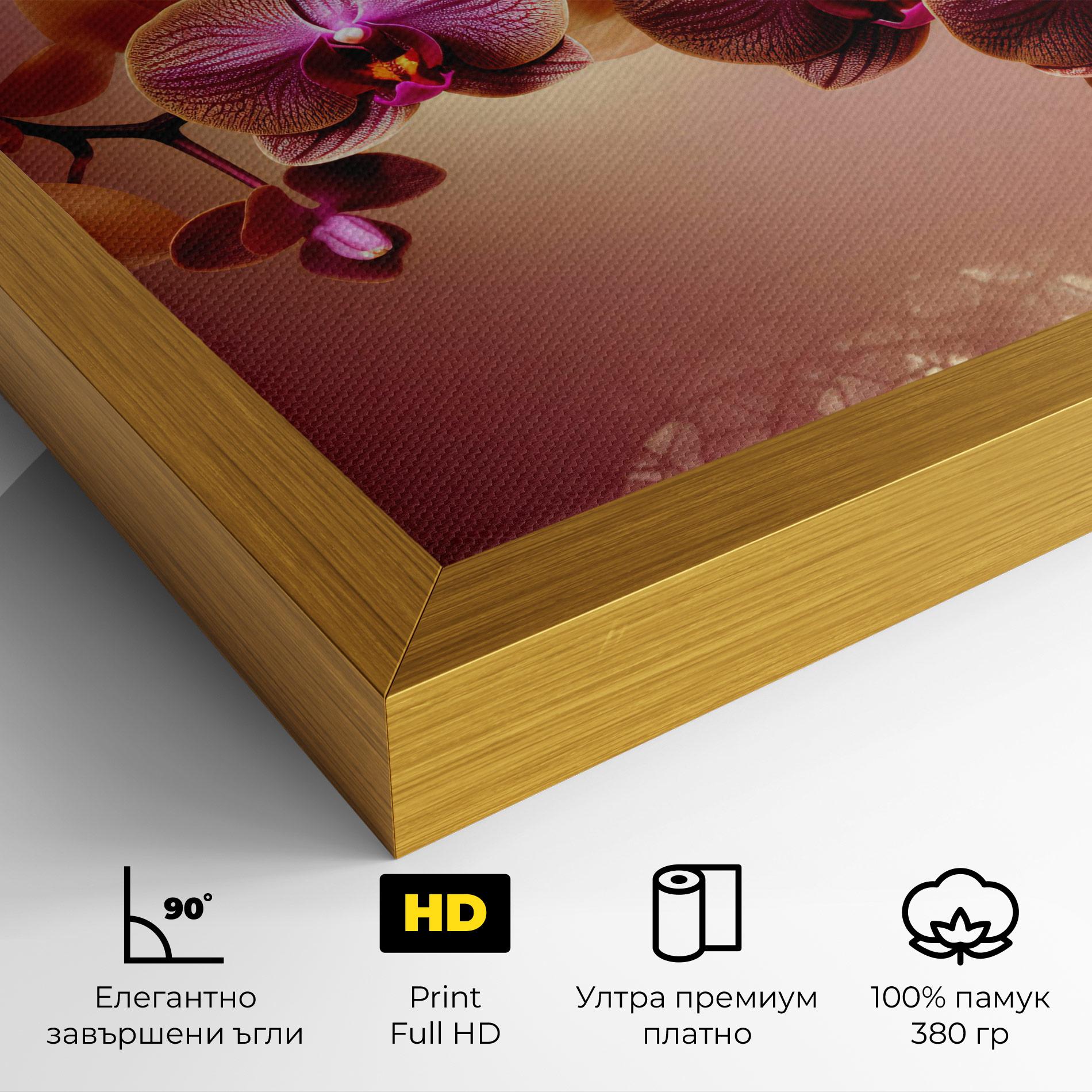 Картина на платно Purple Cream Orchid mockup 4