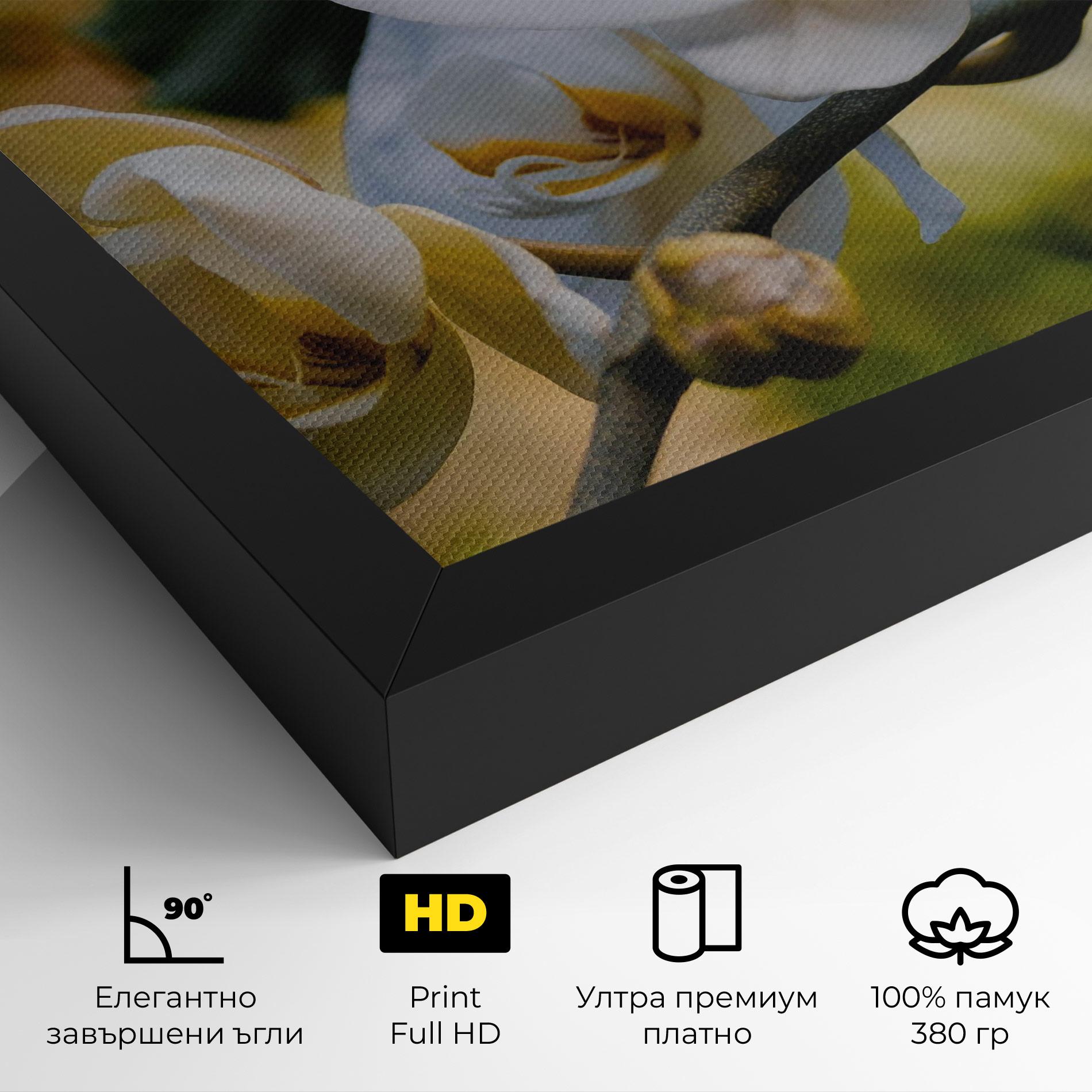 Картина на платно Cream Orchid In Nature mockup 4