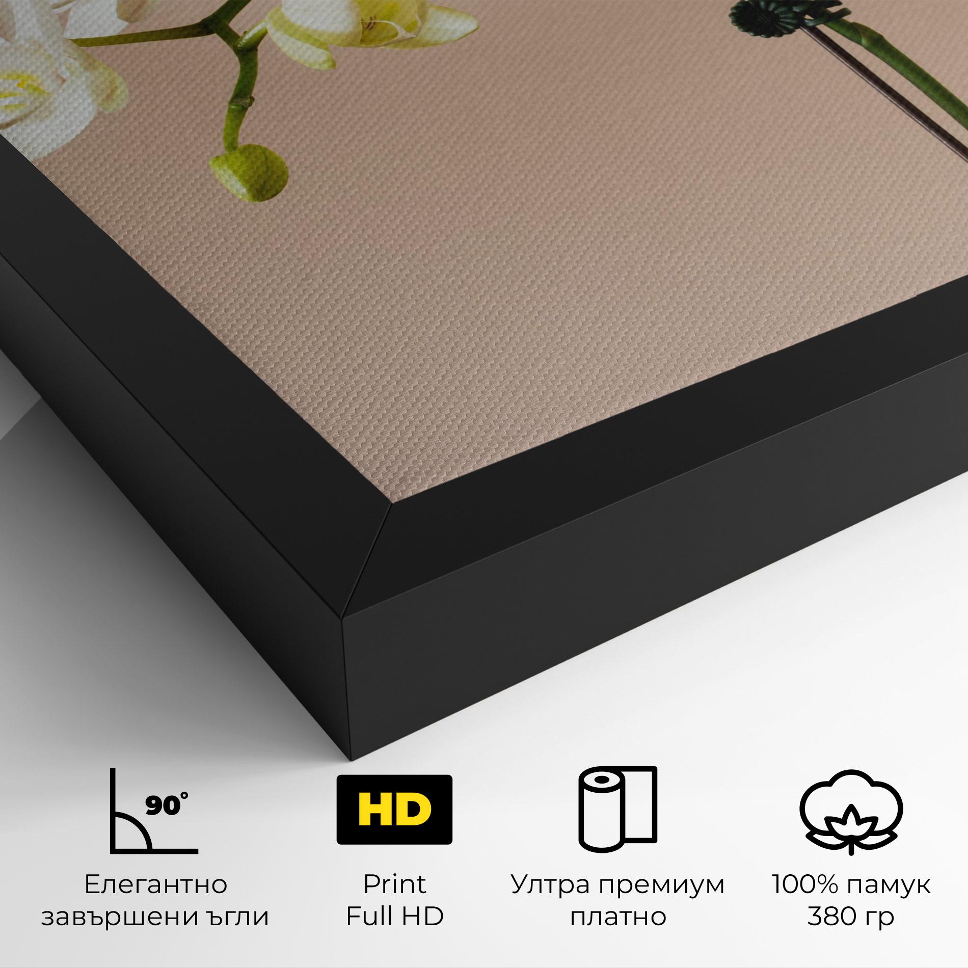 Картина на платно Cream Orchid On Pink mockup 4