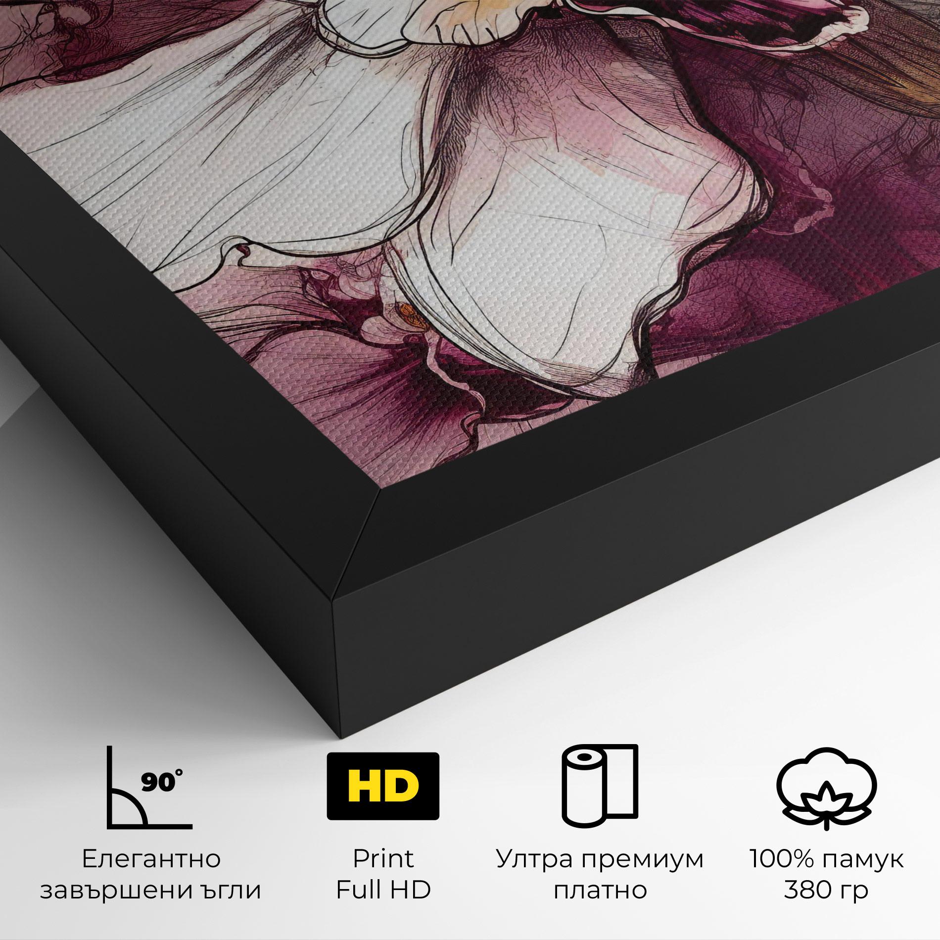 Картина на платно Painted Purple Orchid mockup 4