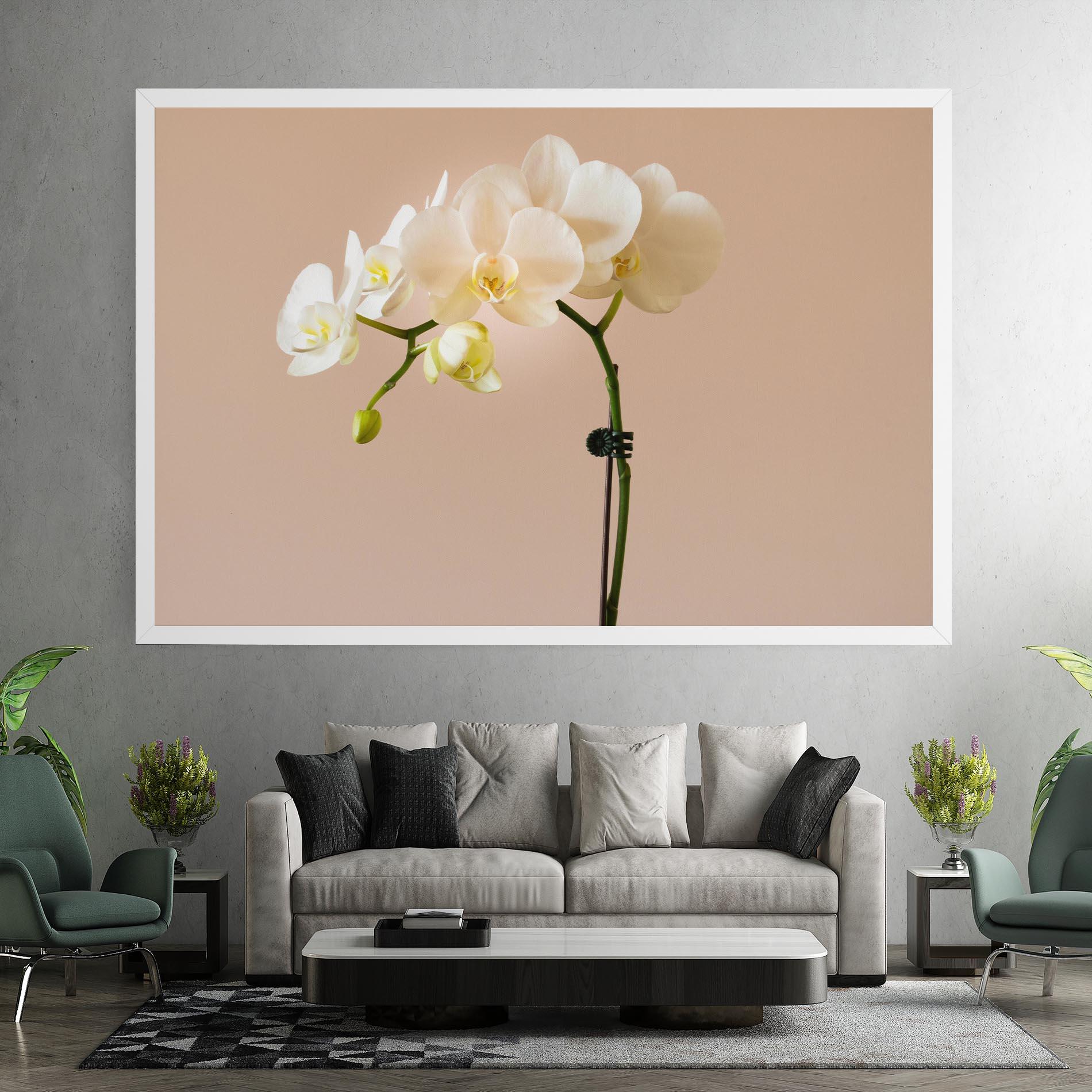 Картина на платно Cream Orchid On Pink mockup 7