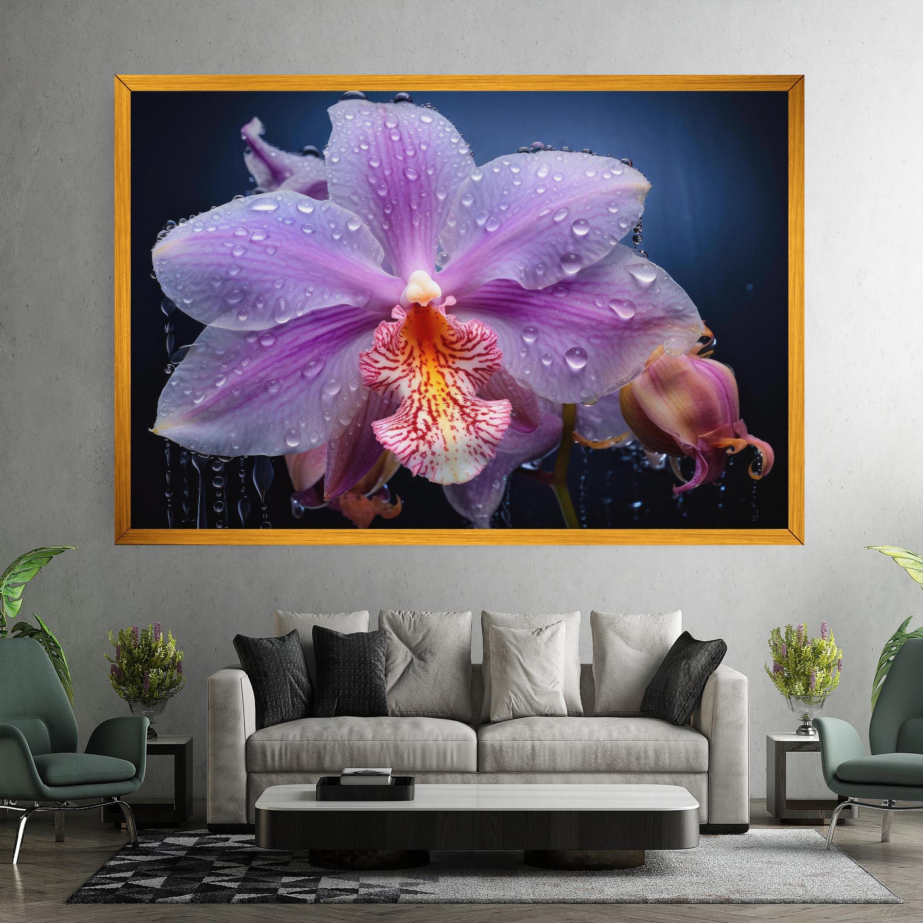 Картина на платно Orchid In Rain mockup 7
