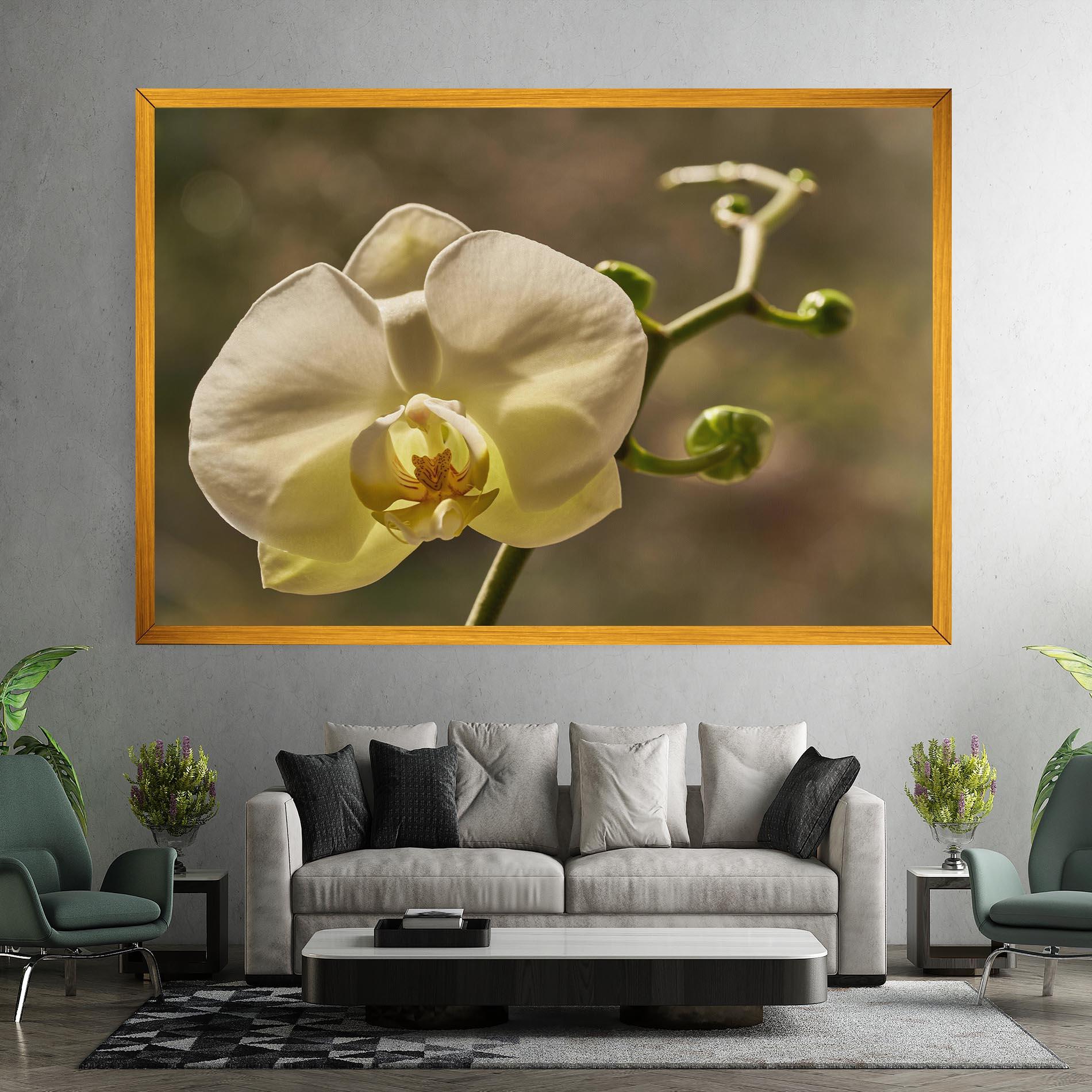 Картина на платно Pastel Yellow Orchid In Garden mockup 7