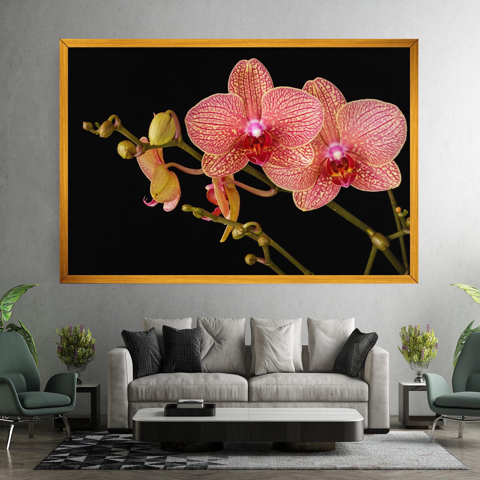 Pink Orchids On Black mockup 7