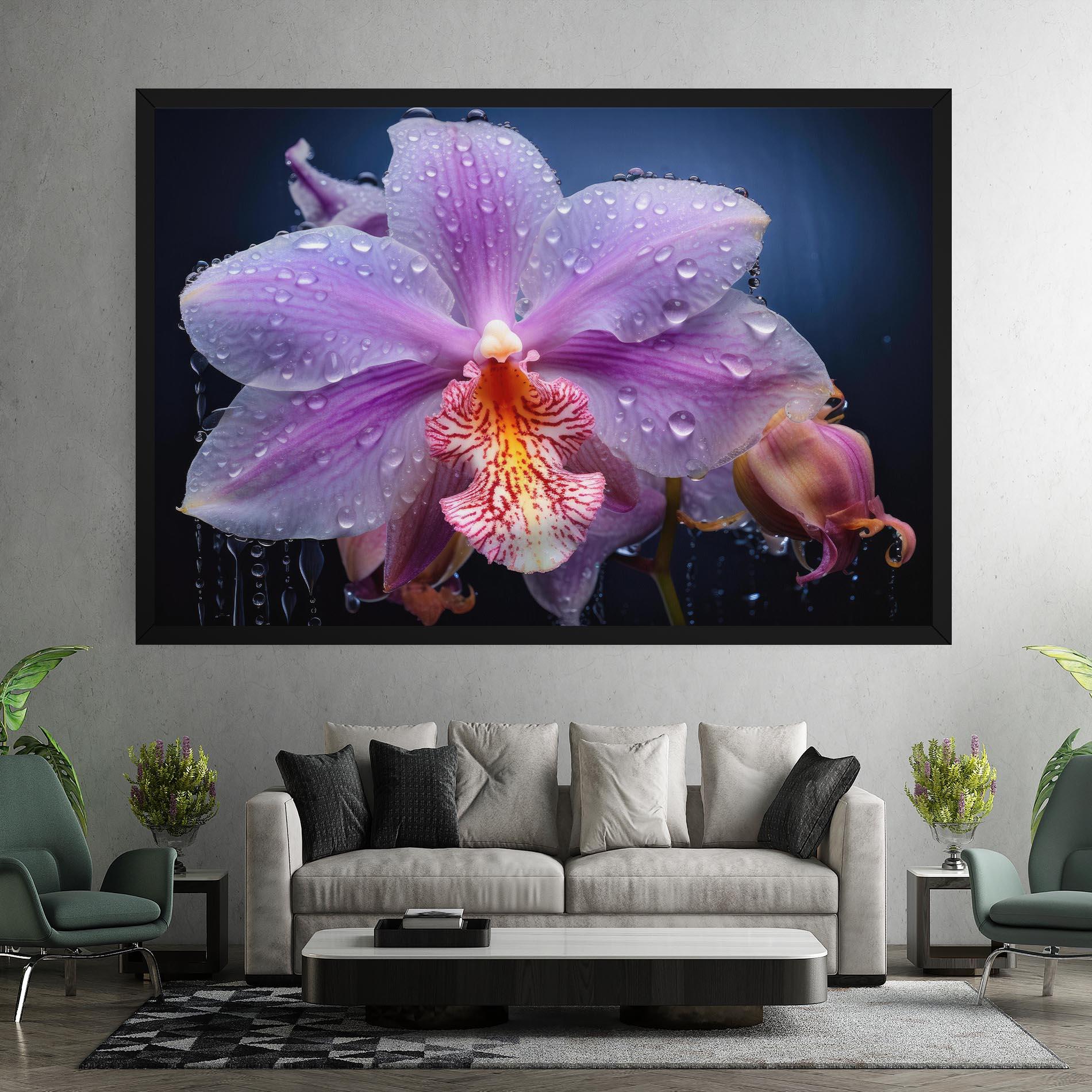 Картина на платно Orchid In Rain mockup 7