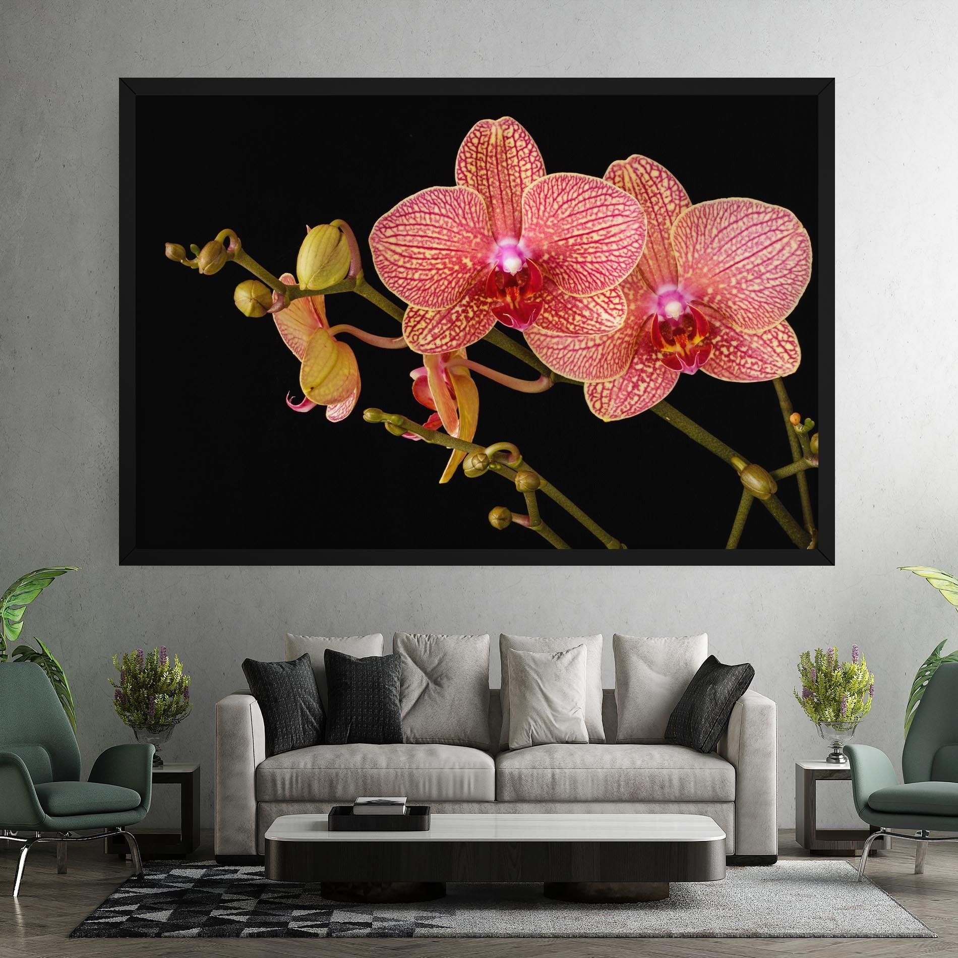 Pink Orchids On Black mockup 7