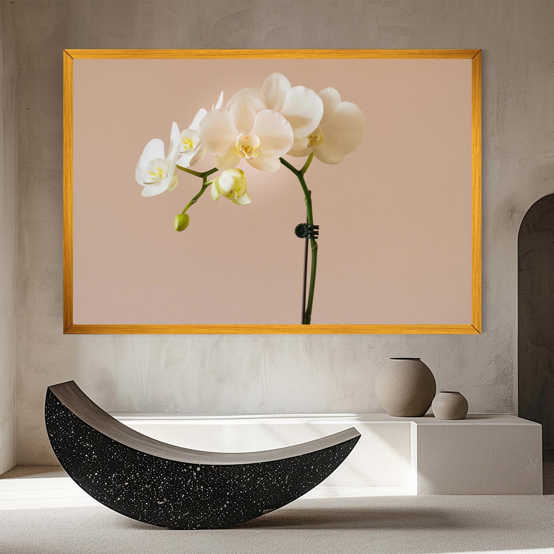 Картина на платно Cream Orchid On Pink mockup 8