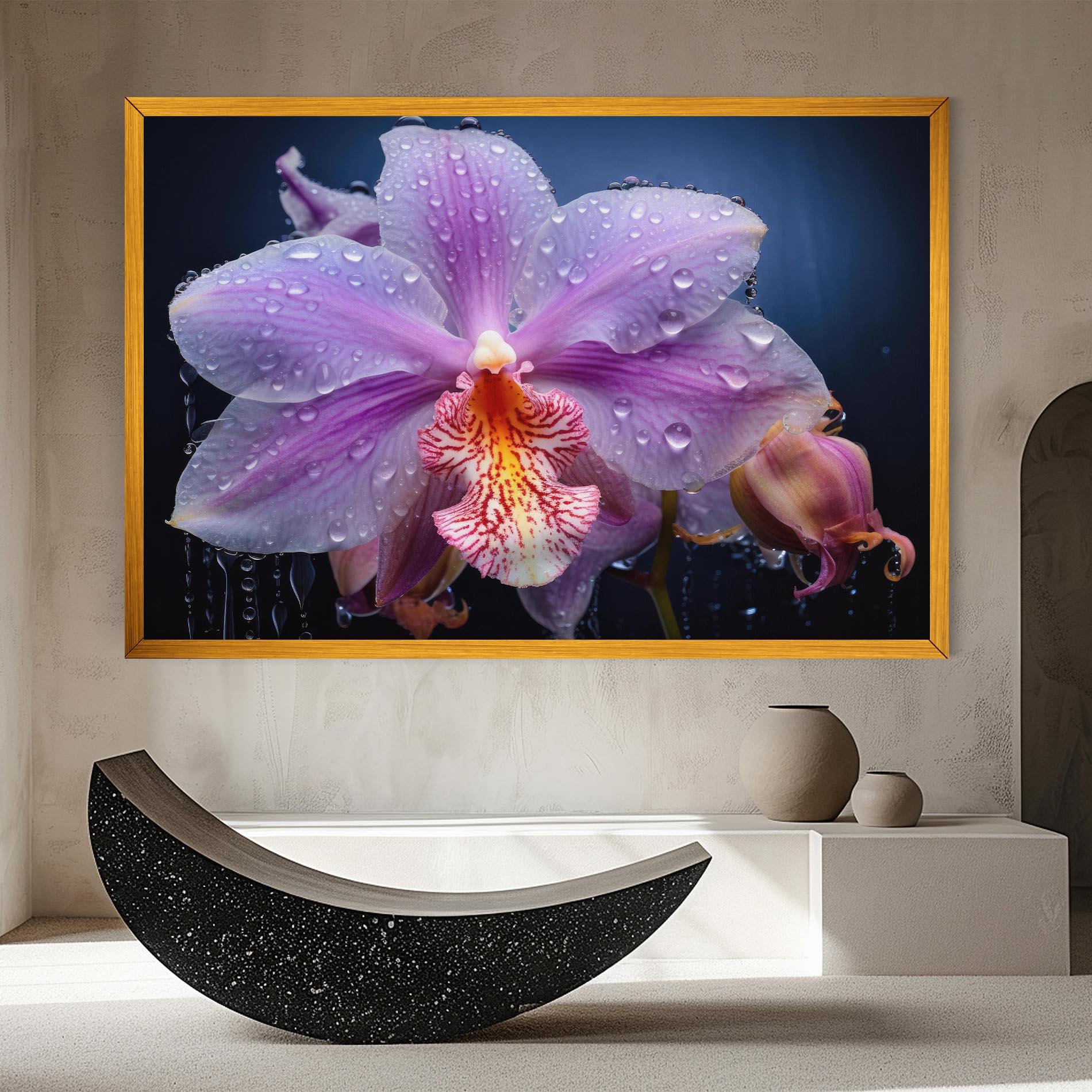 Картина на платно Orchid In Rain mockup 8