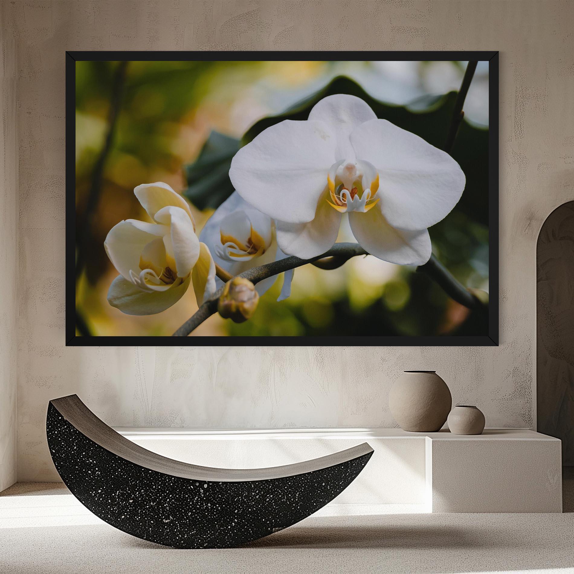 Картина на платно Cream Orchid In Nature mockup 8