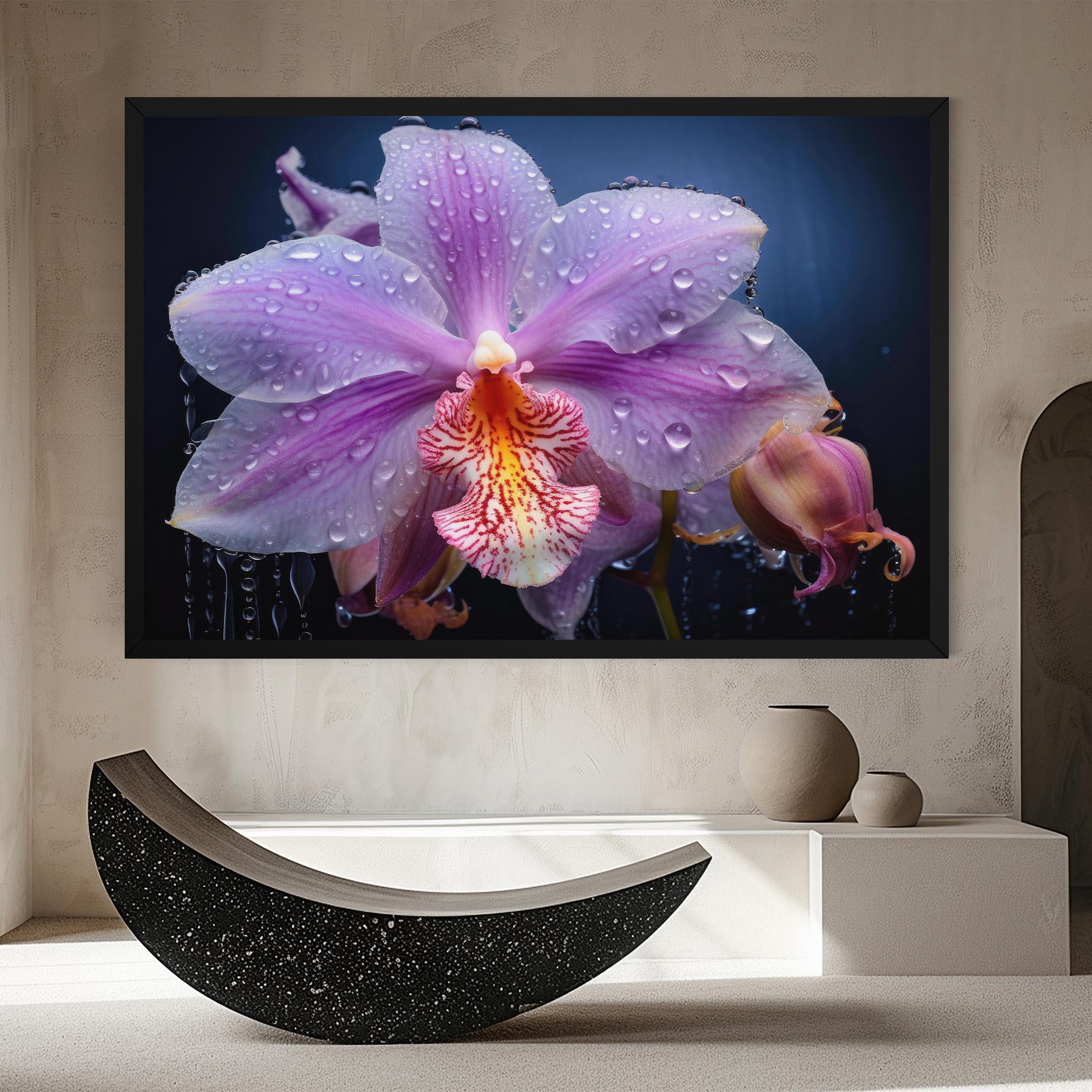 Картина на платно Orchid In Rain mockup 8