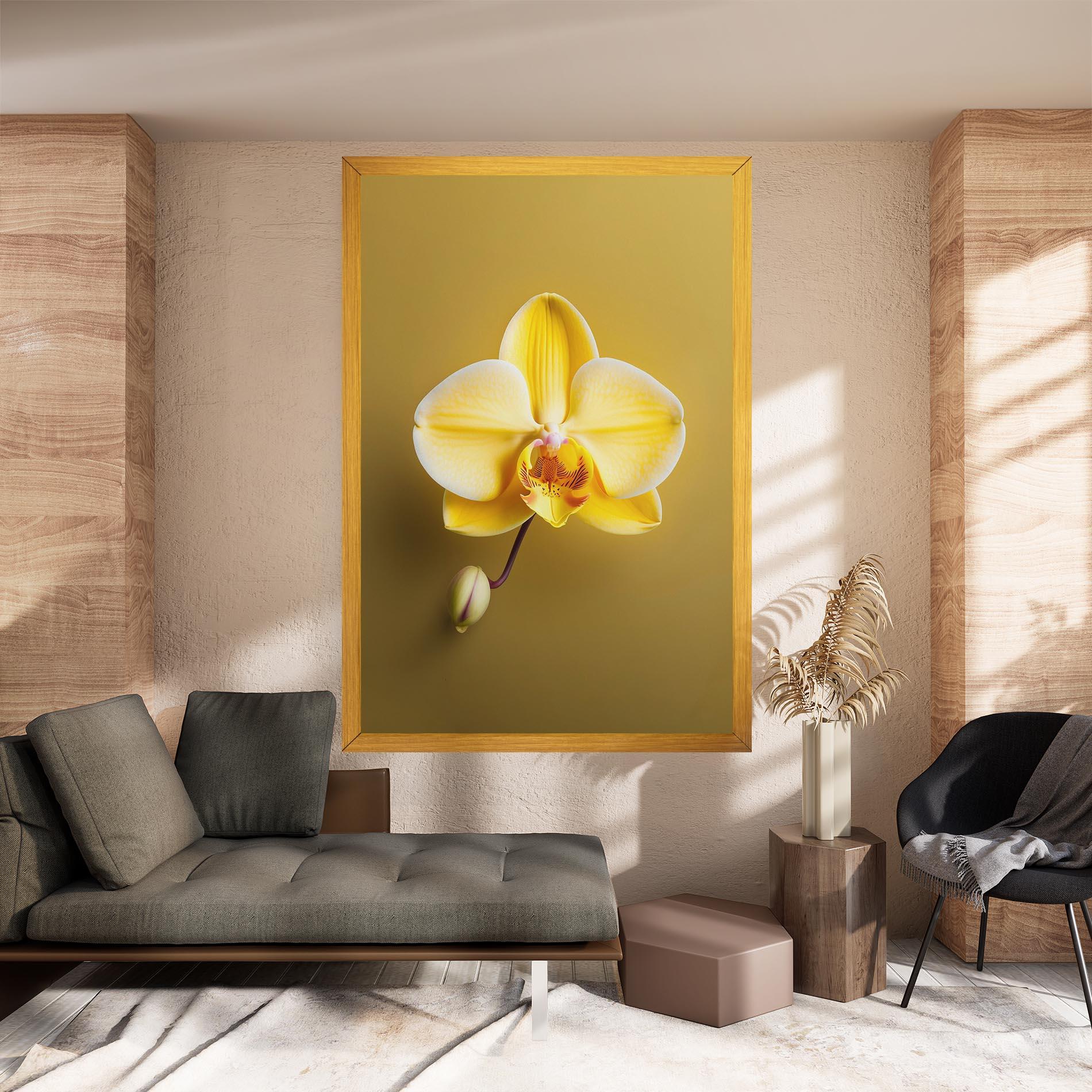 Картина на платно Pastel Yellow Orchid mockup 8
