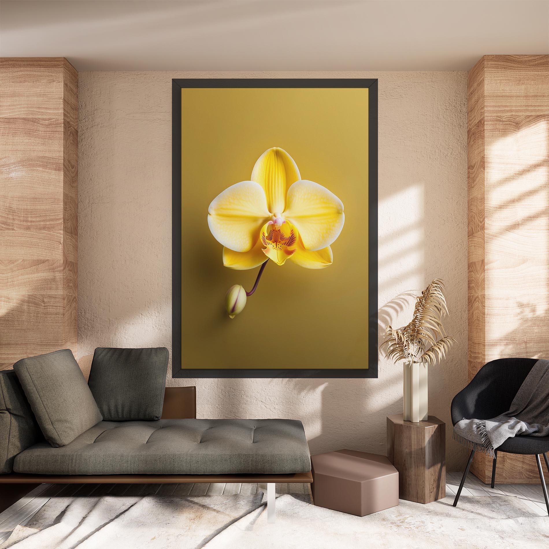 Картина на платно Pastel Yellow Orchid mockup 8