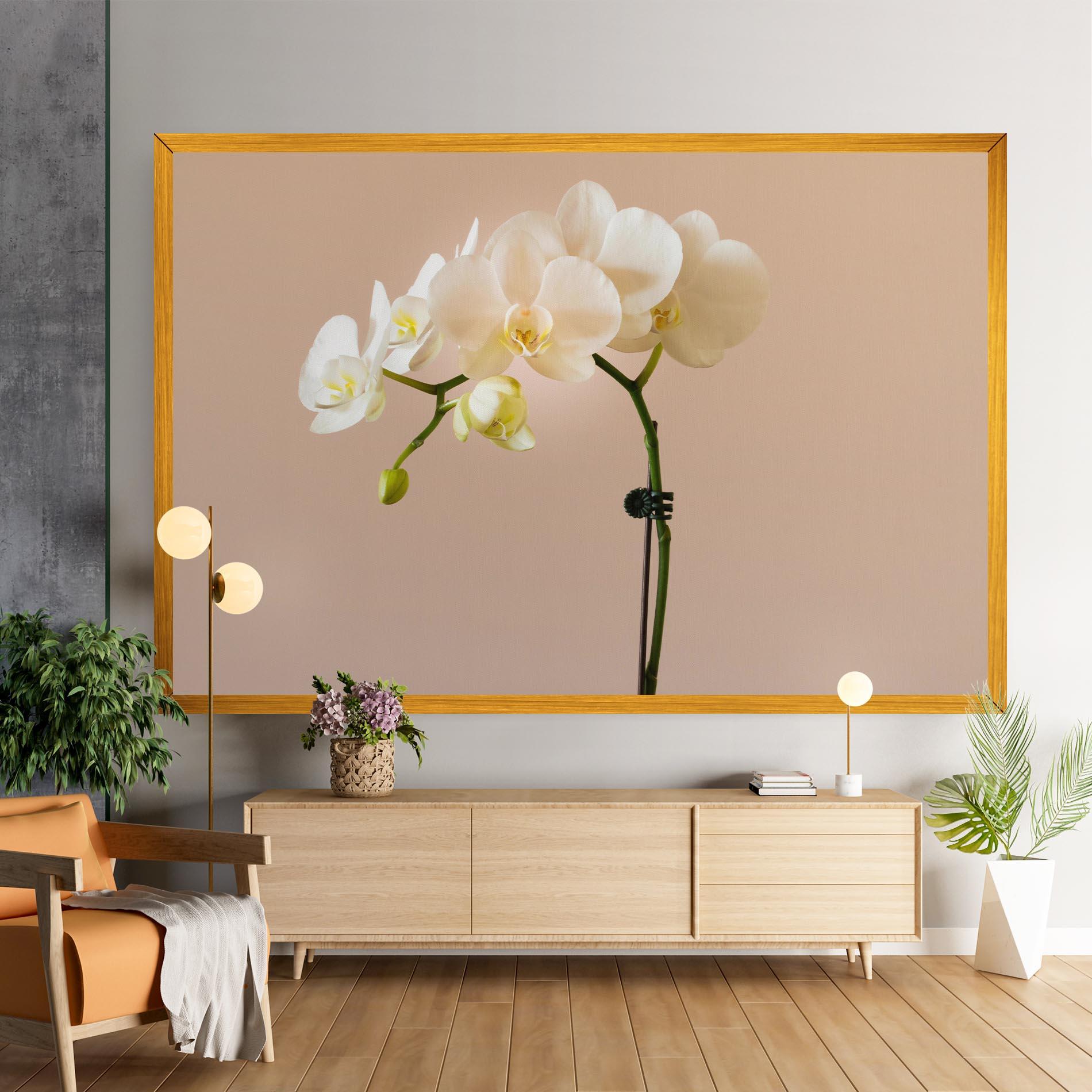 Картина на платно Cream Orchid On Pink mockup 9