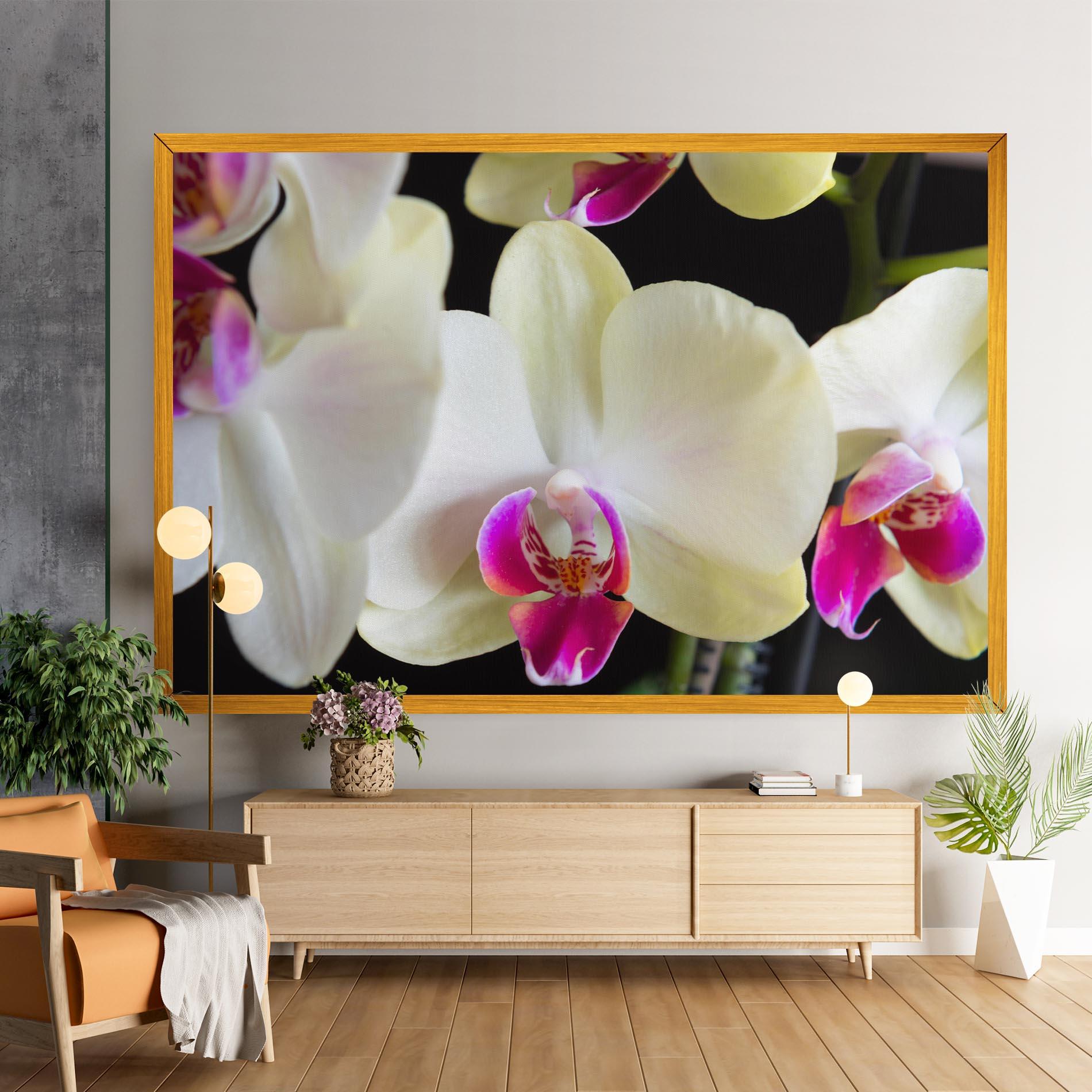 Картина на платно Cream Purple Orchids mockup 9