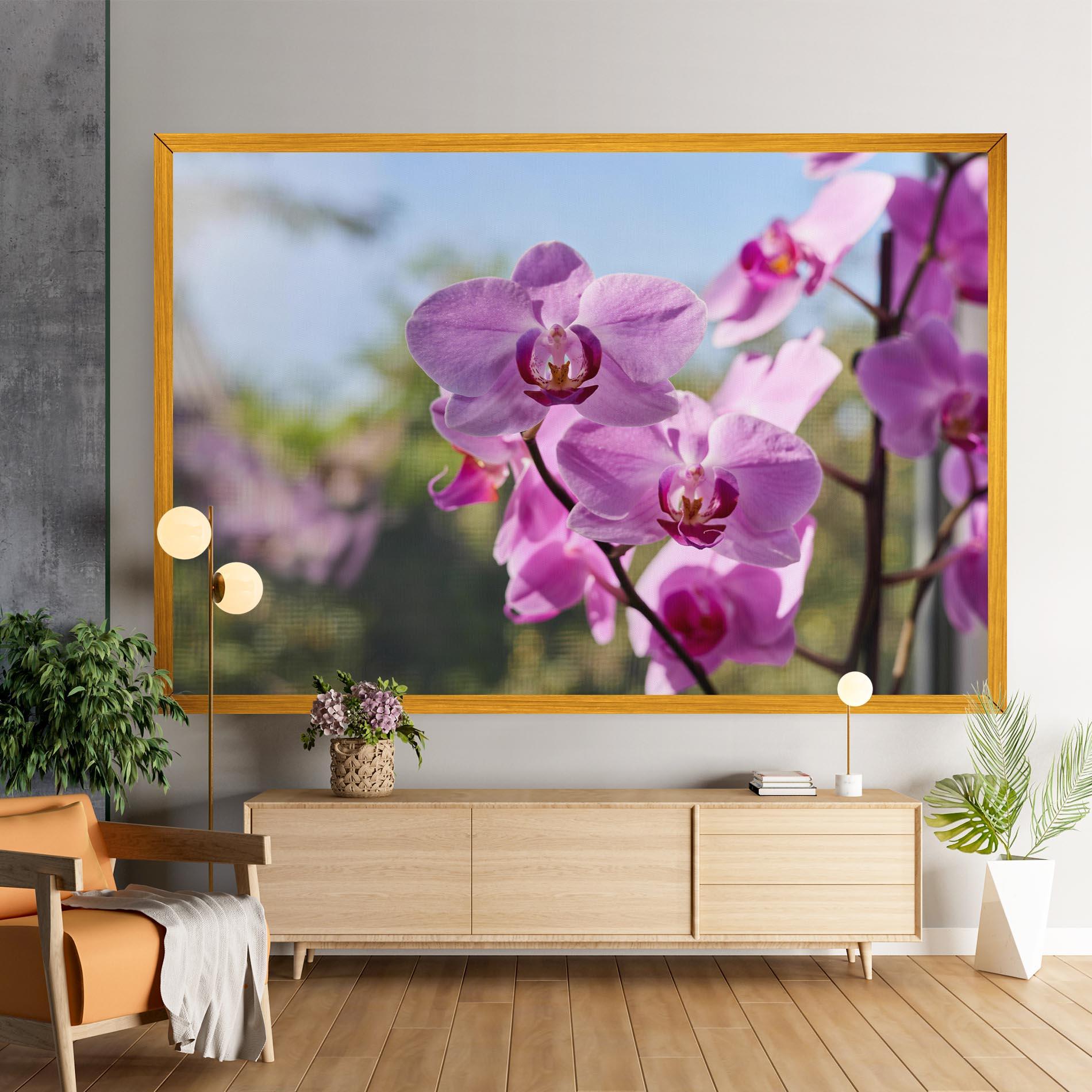 Картина на платно Orchids In The Garden mockup 9