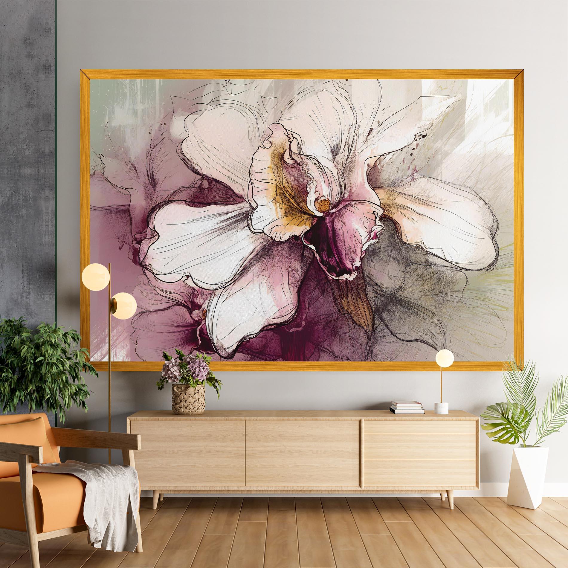 Картина на платно Painted Purple Orchid mockup 9