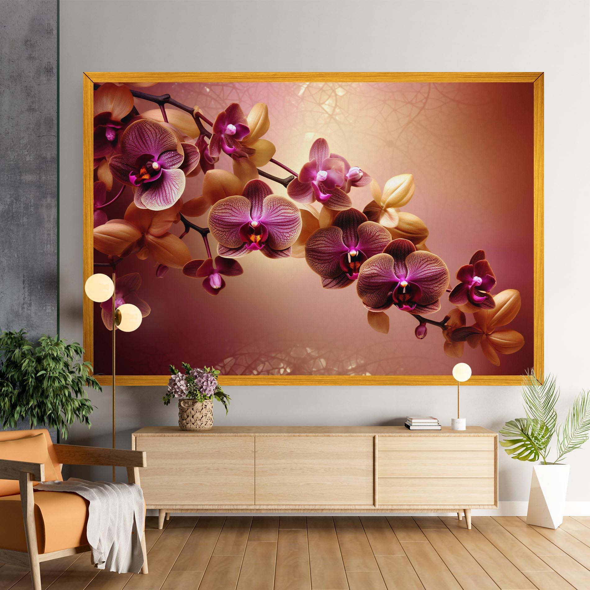 Картина на платно Purple Cream Orchid mockup 9