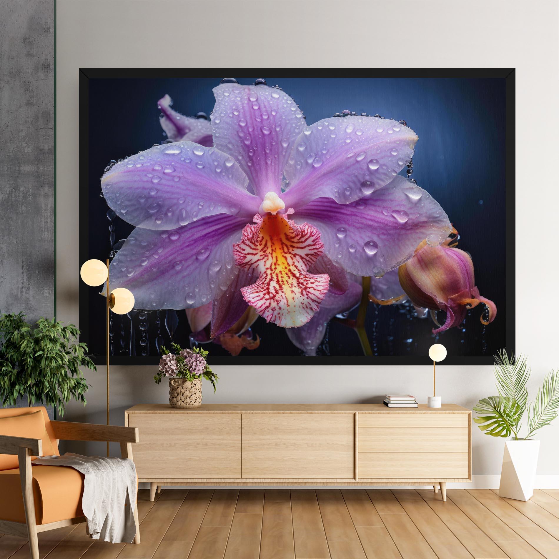 Картина на платно Orchid In Rain mockup 9