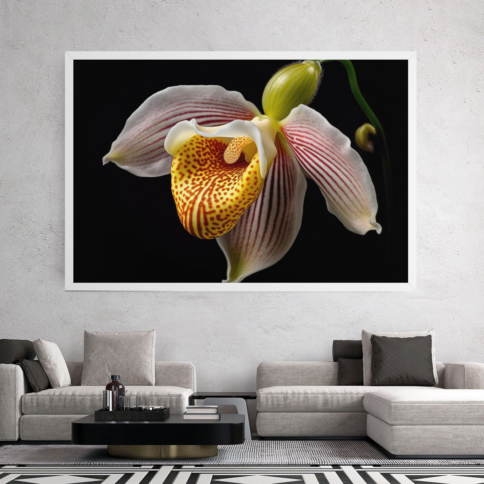 Картина на платно Orchid On Black mockup 2