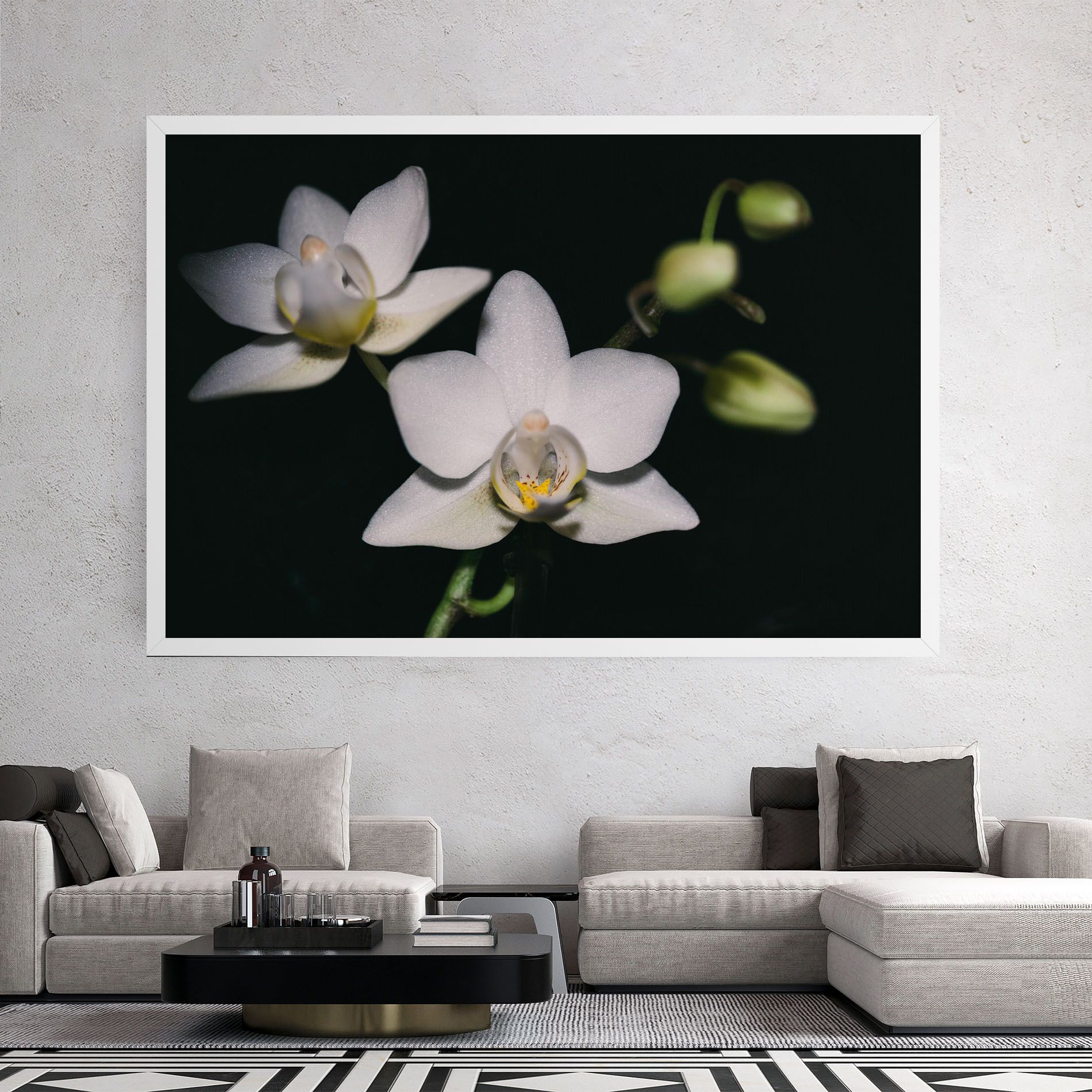 Orchids On Black mockup 2