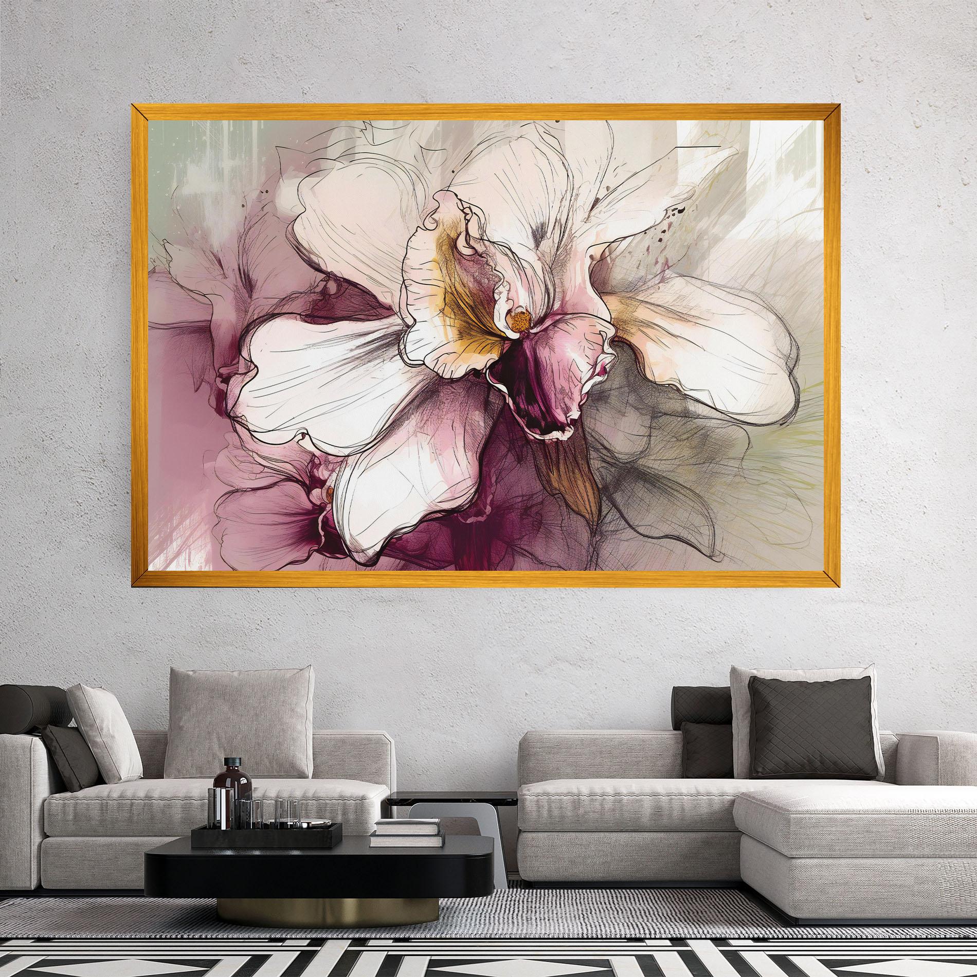 Картина на платно Painted Purple Orchid mockup 2
