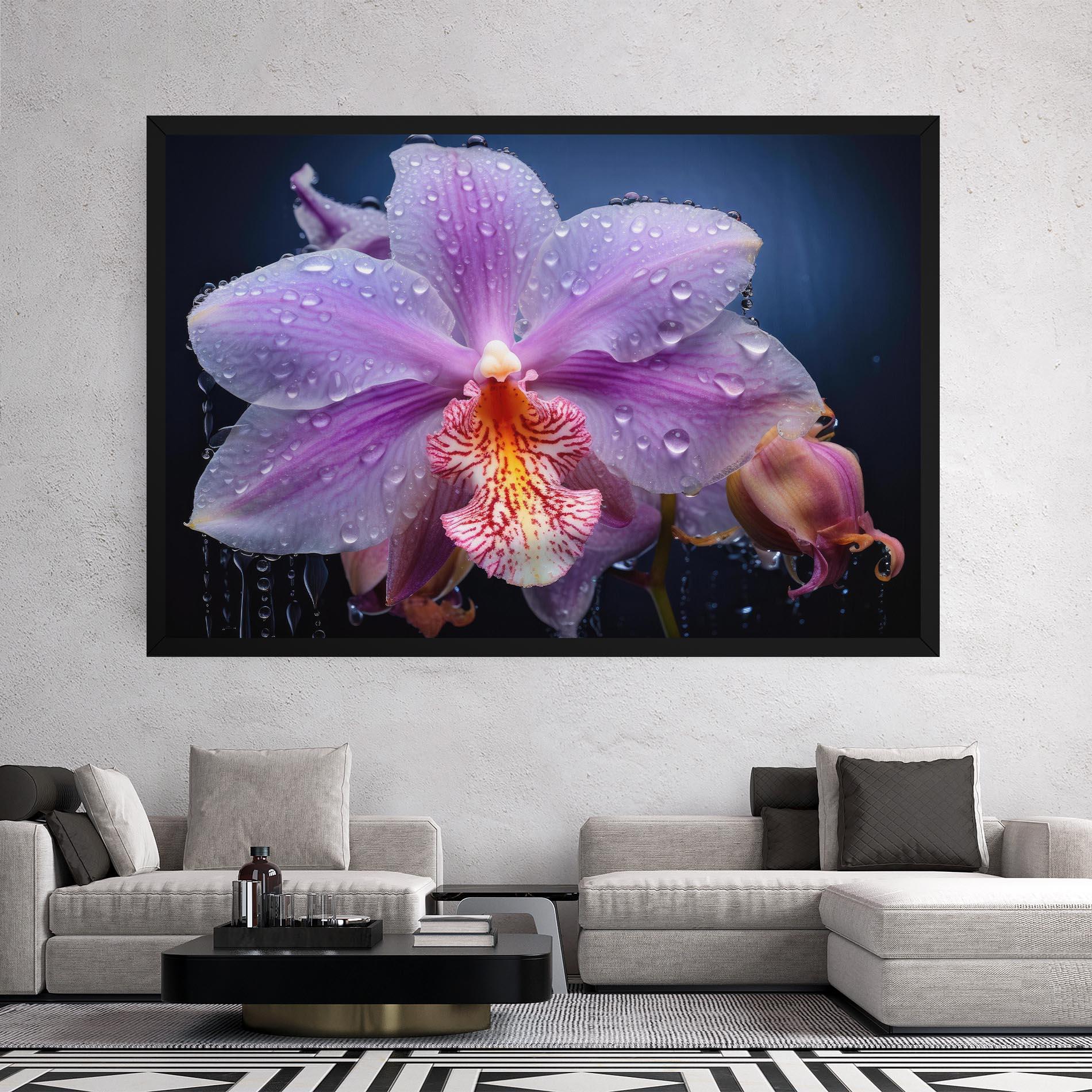 Картина на платно Orchid In Rain mockup 2