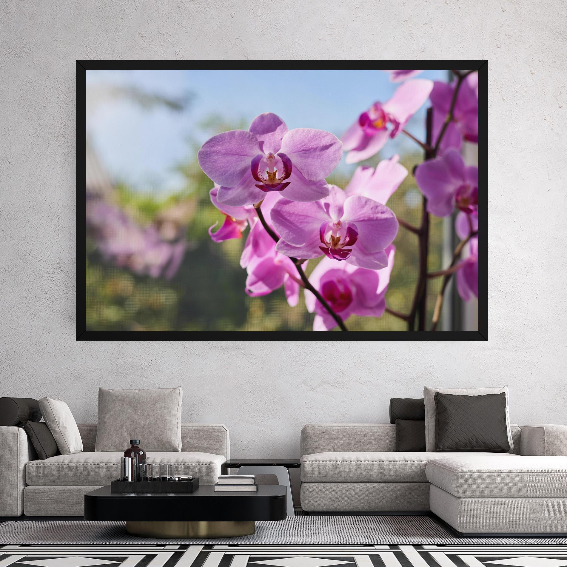 Картина на платно Orchids In The Garden mockup 2