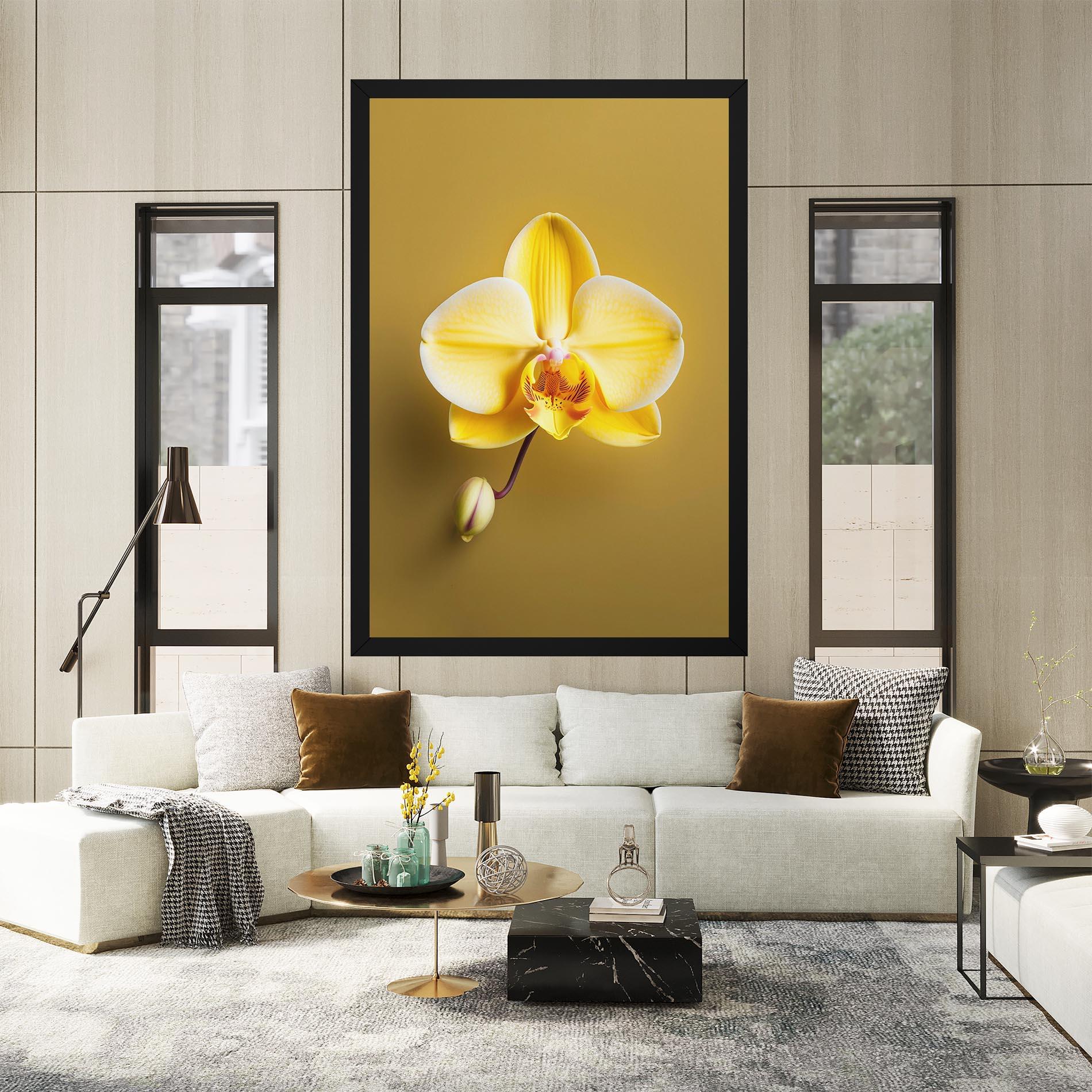 Картина на платно Pastel Yellow Orchid mockup 2