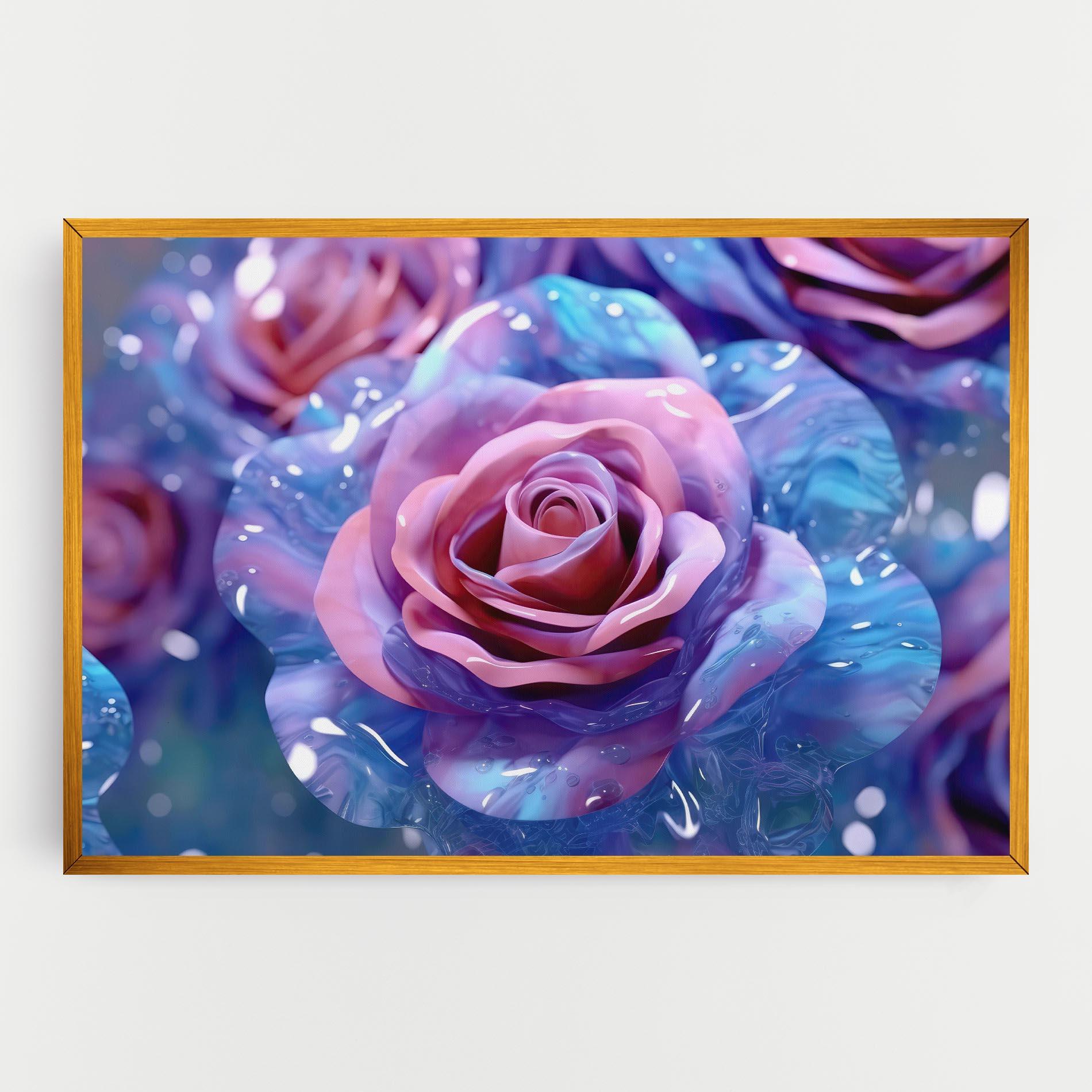 Картина на платно Beautiful Blue Pink Rose mockup 0