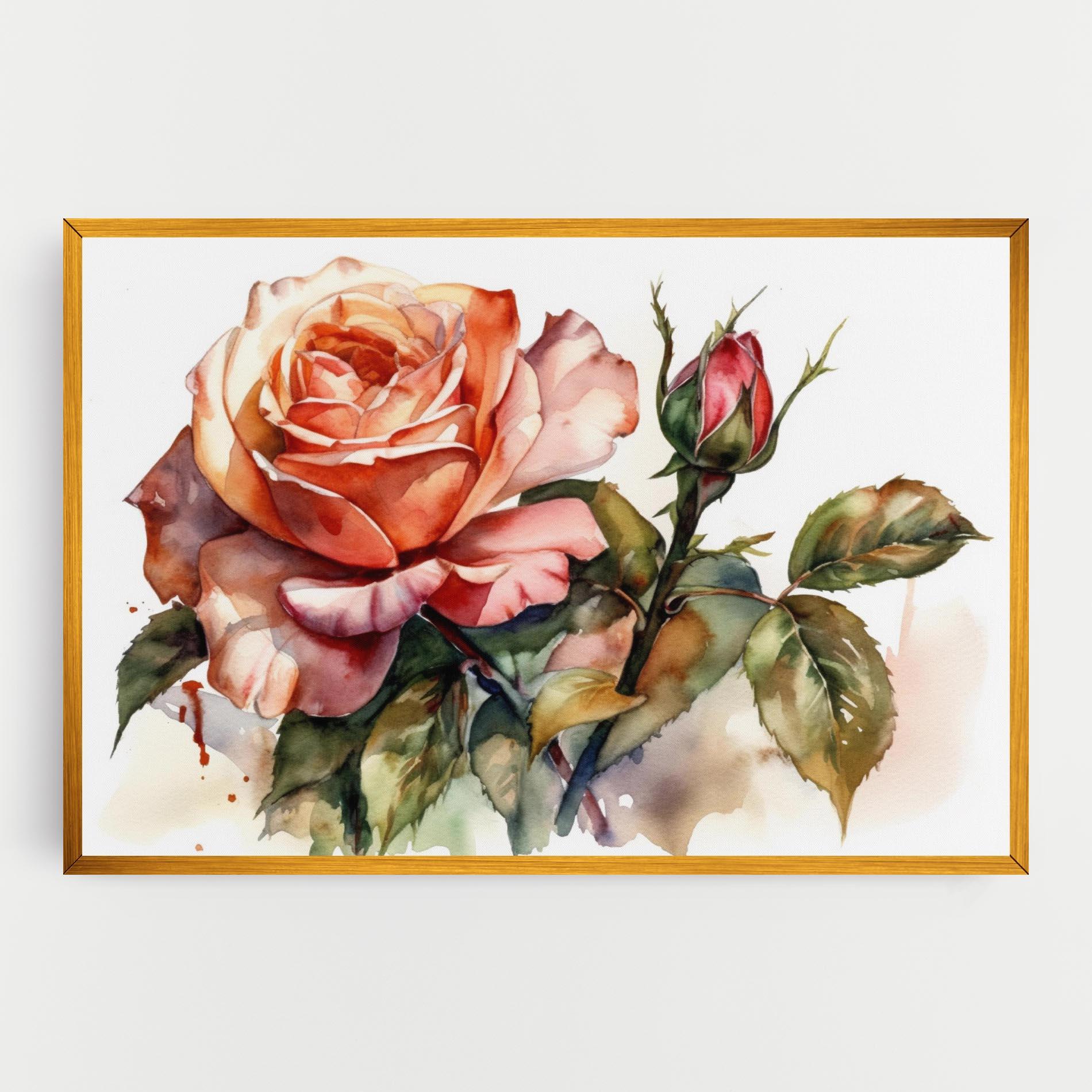 Картина на платно Big Rose Painted mockup 0