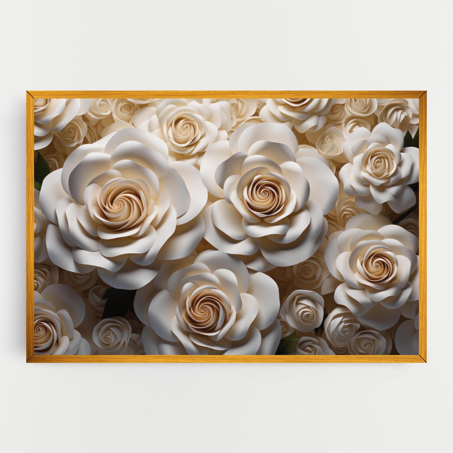 Картина на платно Cream Roses Wall mockup 0