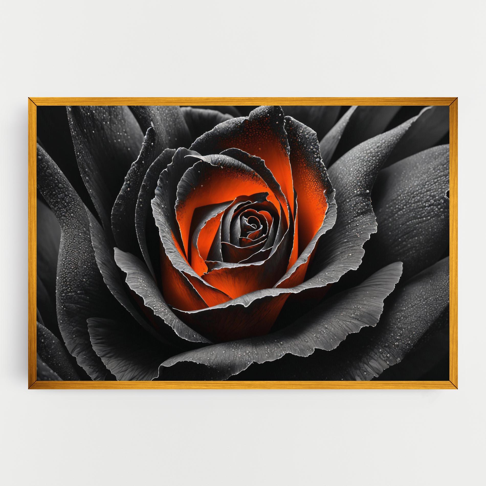 Картина на платно Grey Orange Rose mockup 0